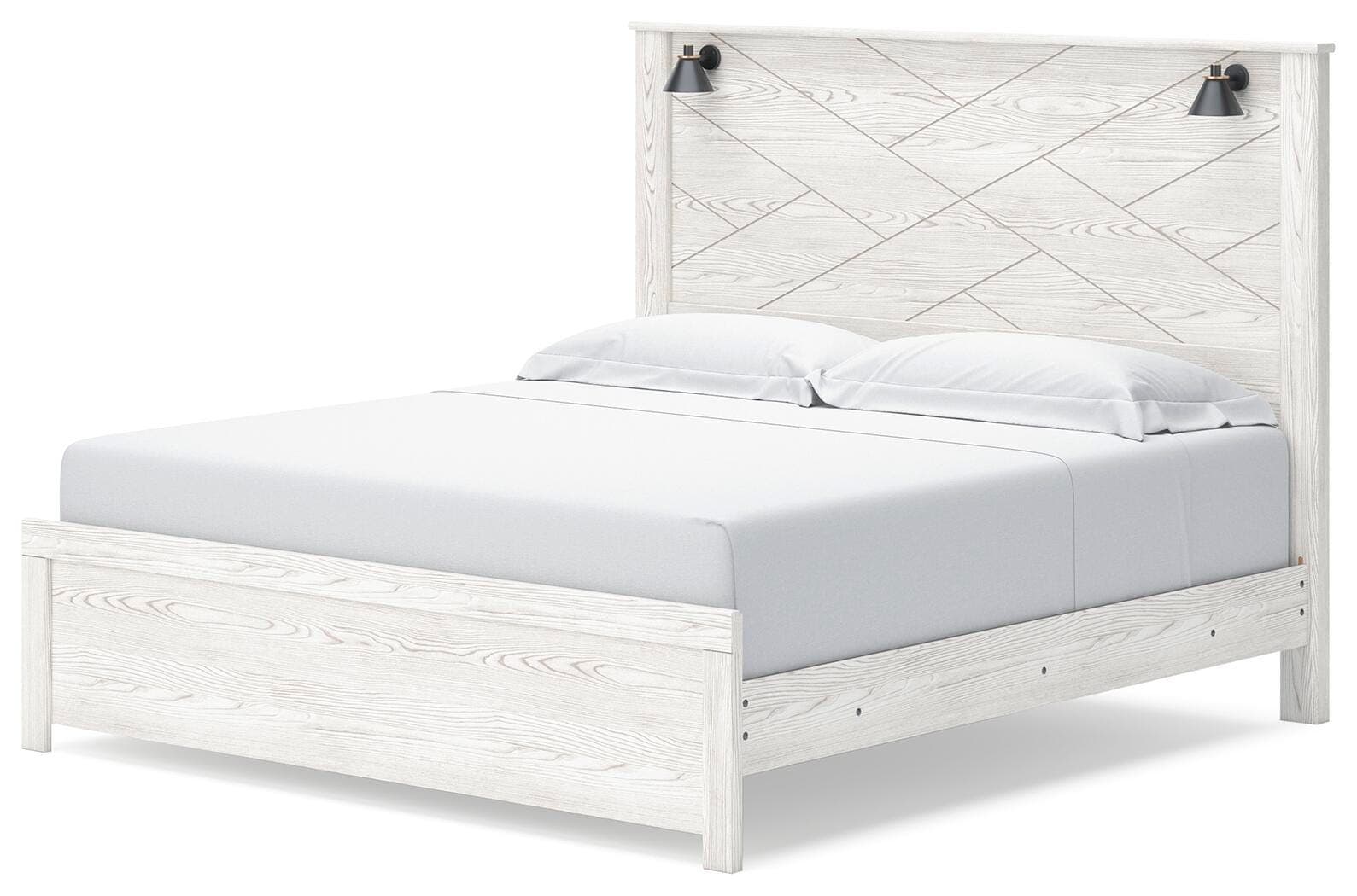 Gerridan King Panel Bed — Black/Gray & White — view 4