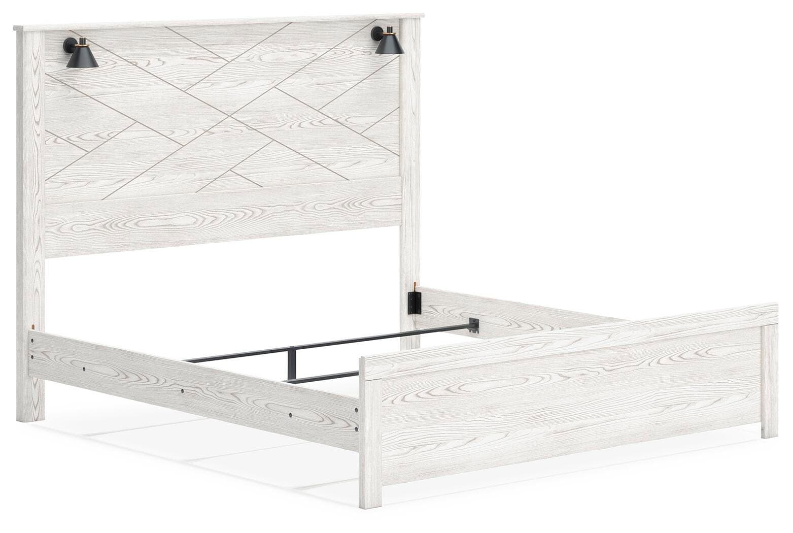 Gerridan King Panel Bed — Black/Gray & White — view 2