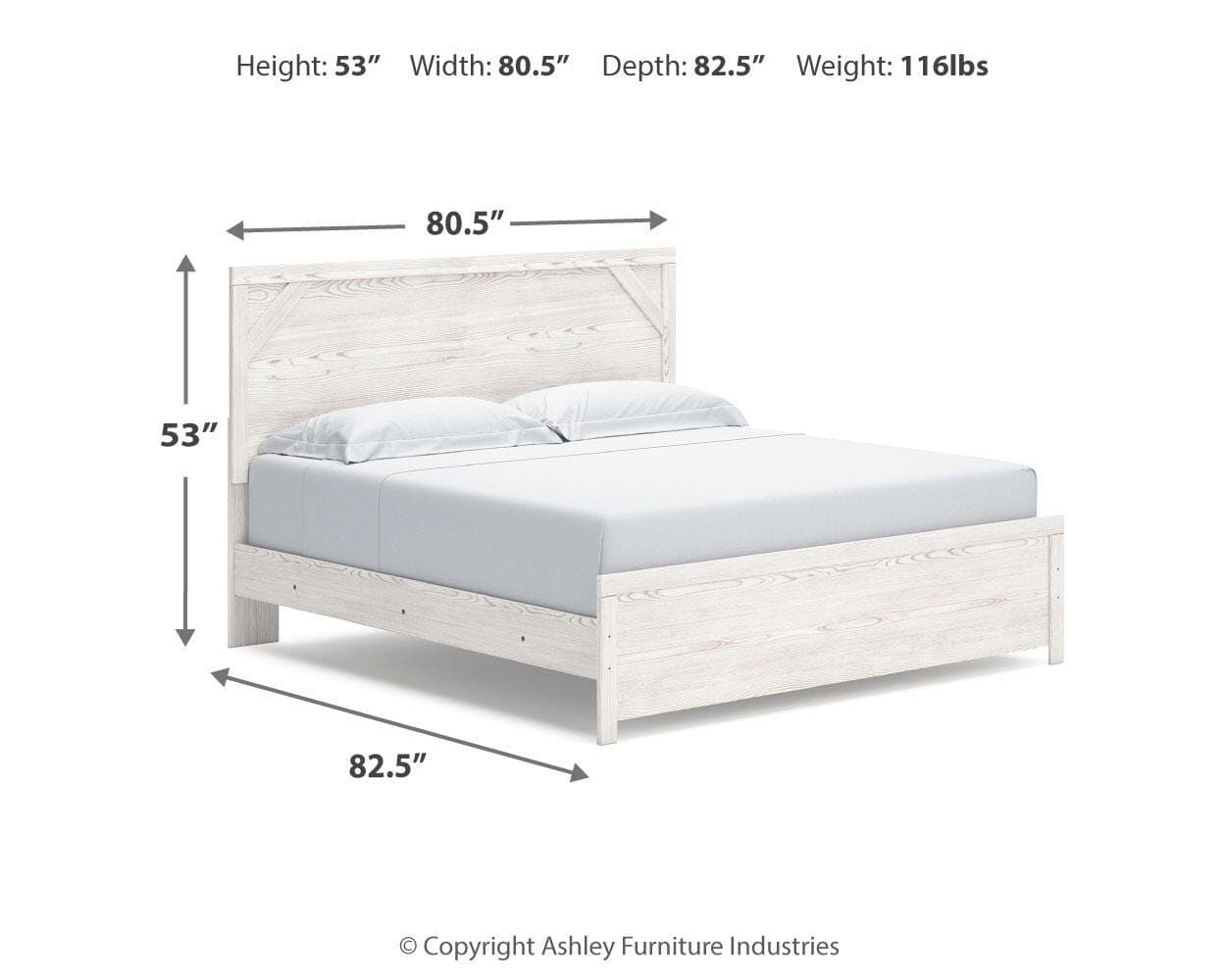 Gerridan King Panel Bed — Black/Gray & White — view 4