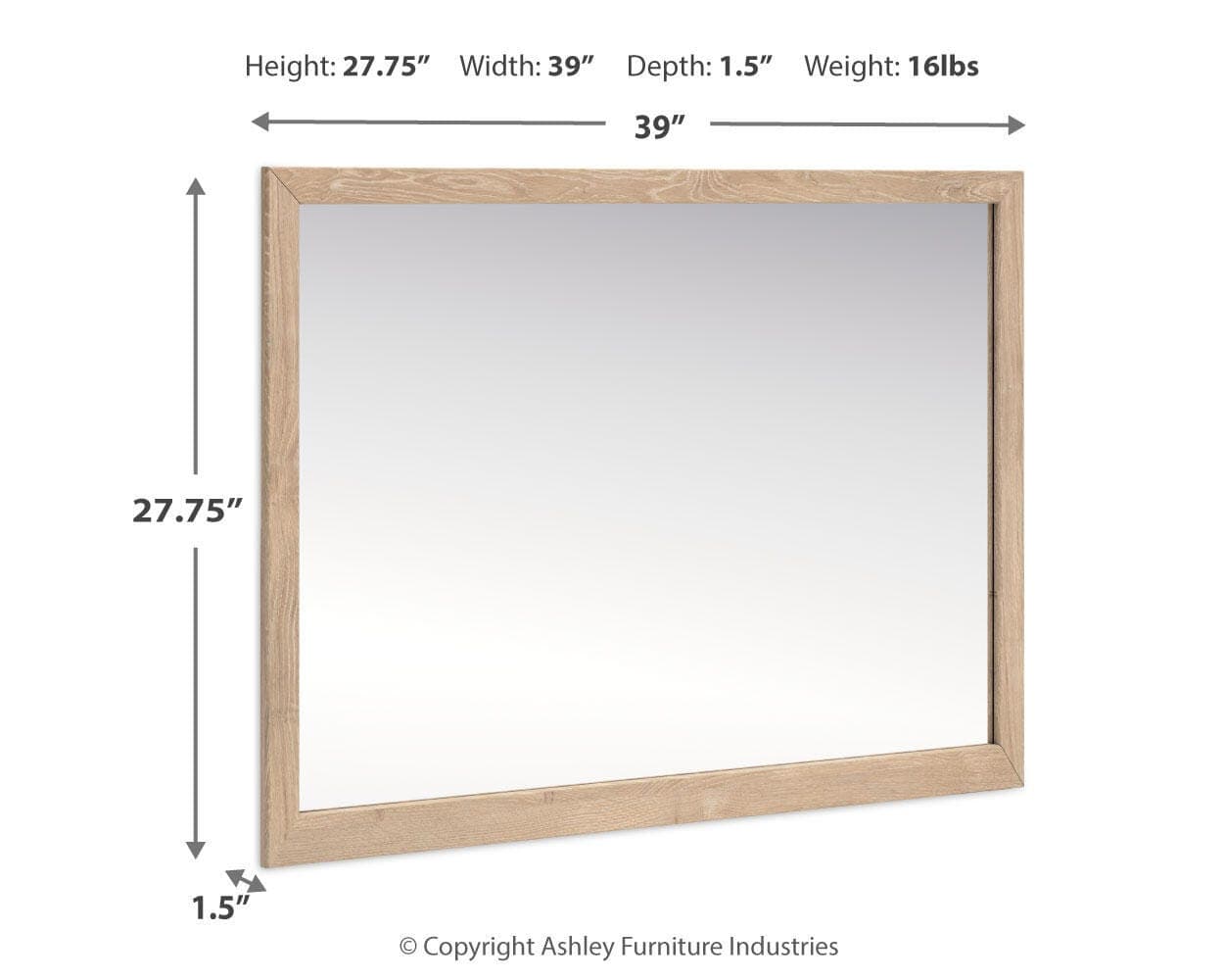 Cielden Bedroom Mirror — Brown/Beige — view 3