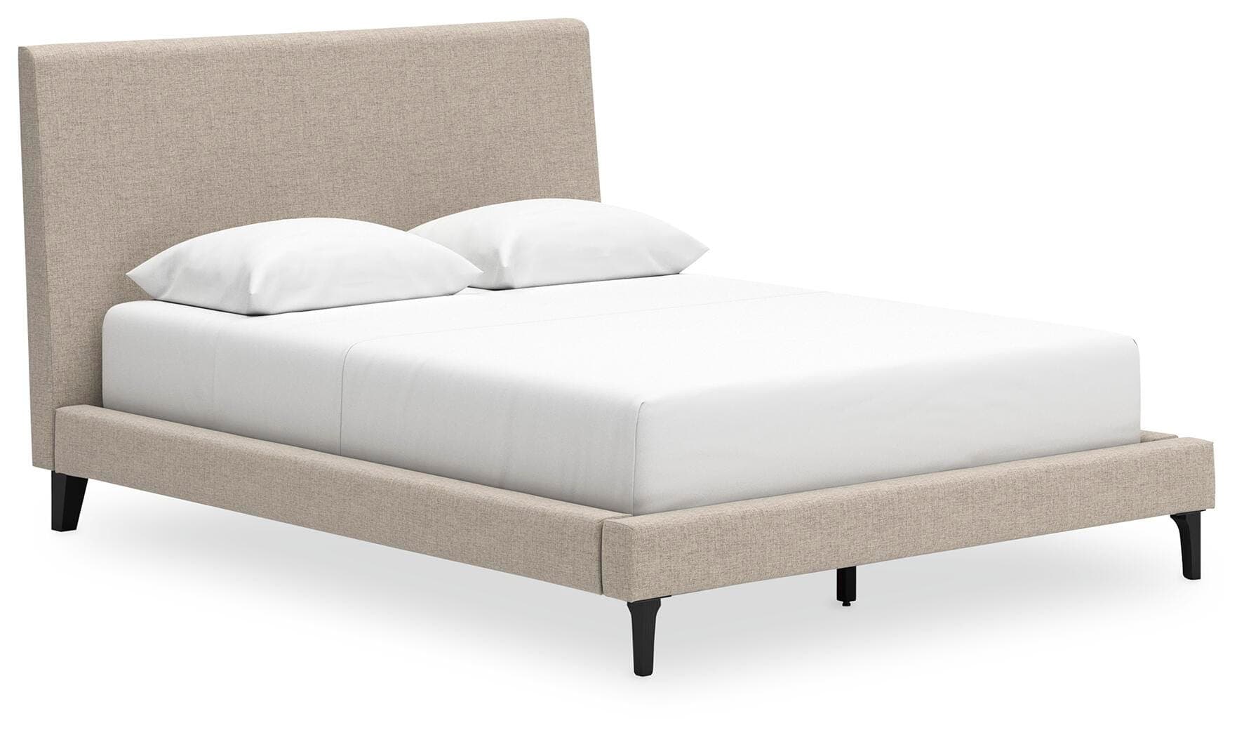 Cielden Queen Upholstered Bed with Roll Slats — Brown/Beige — Elite Furniture Cincinnati