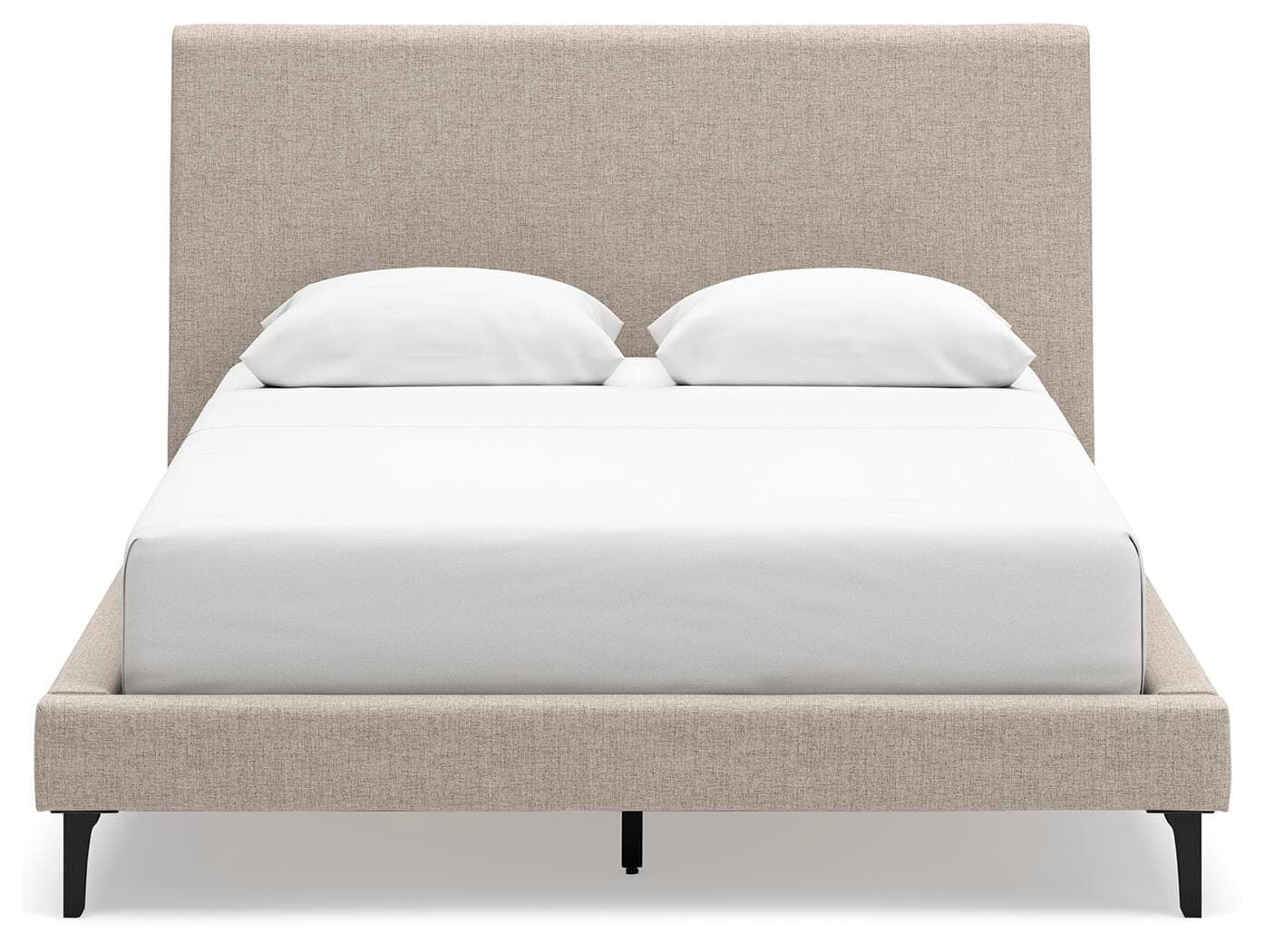 Cielden Queen Upholstered Bed with Roll Slats — Brown/Beige — view 5