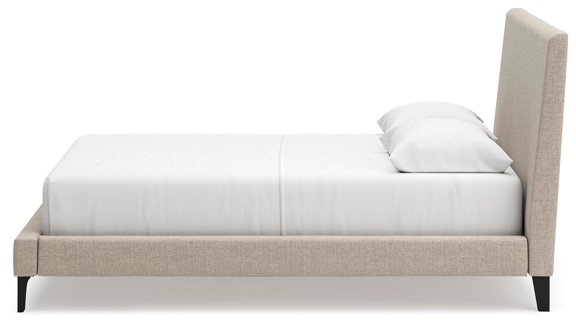 Cielden Queen Upholstered Bed with Roll Slats — Brown/Beige — view 7