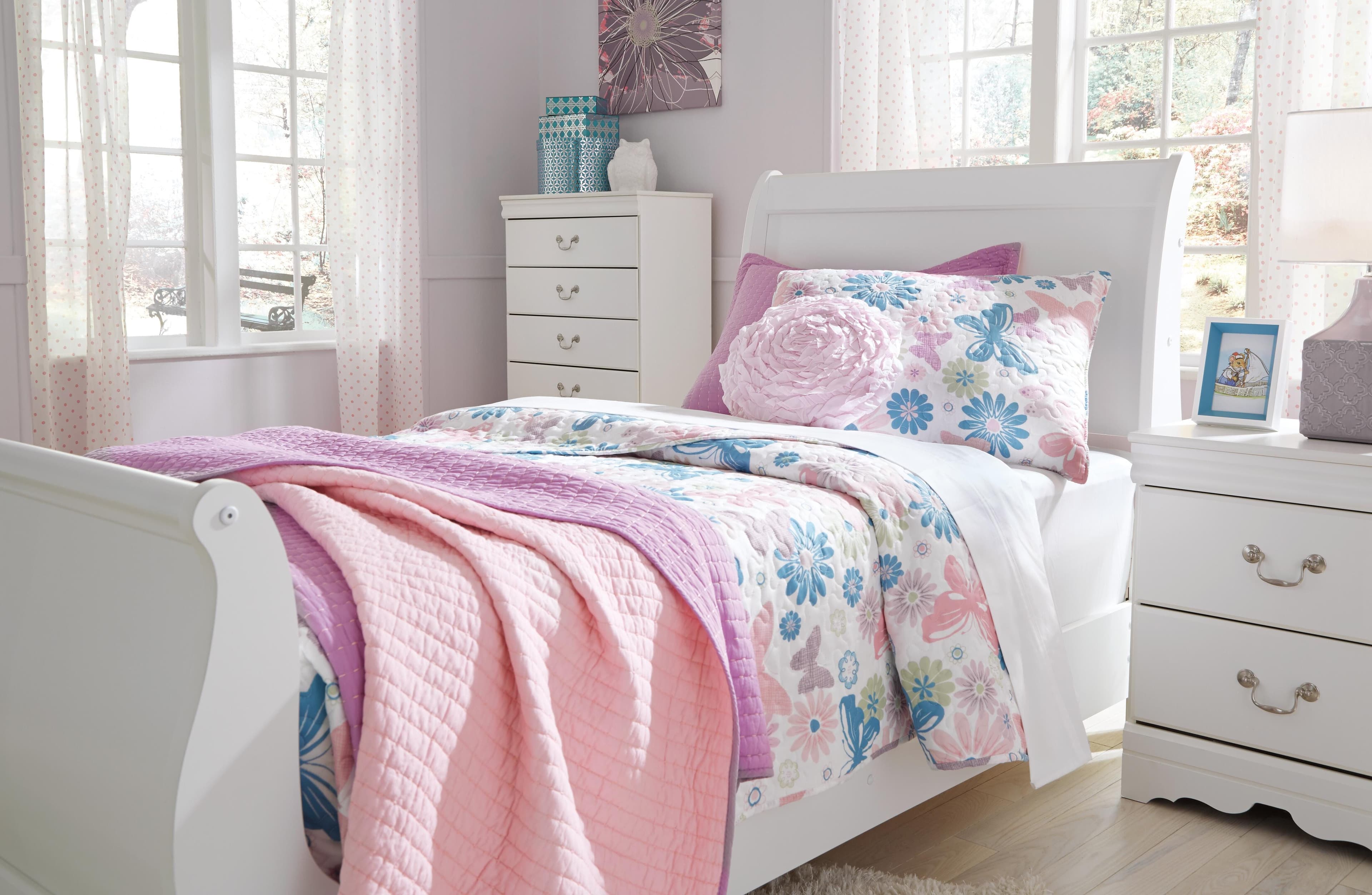 Anarasia Twin Sleigh Headboard — White — view 3