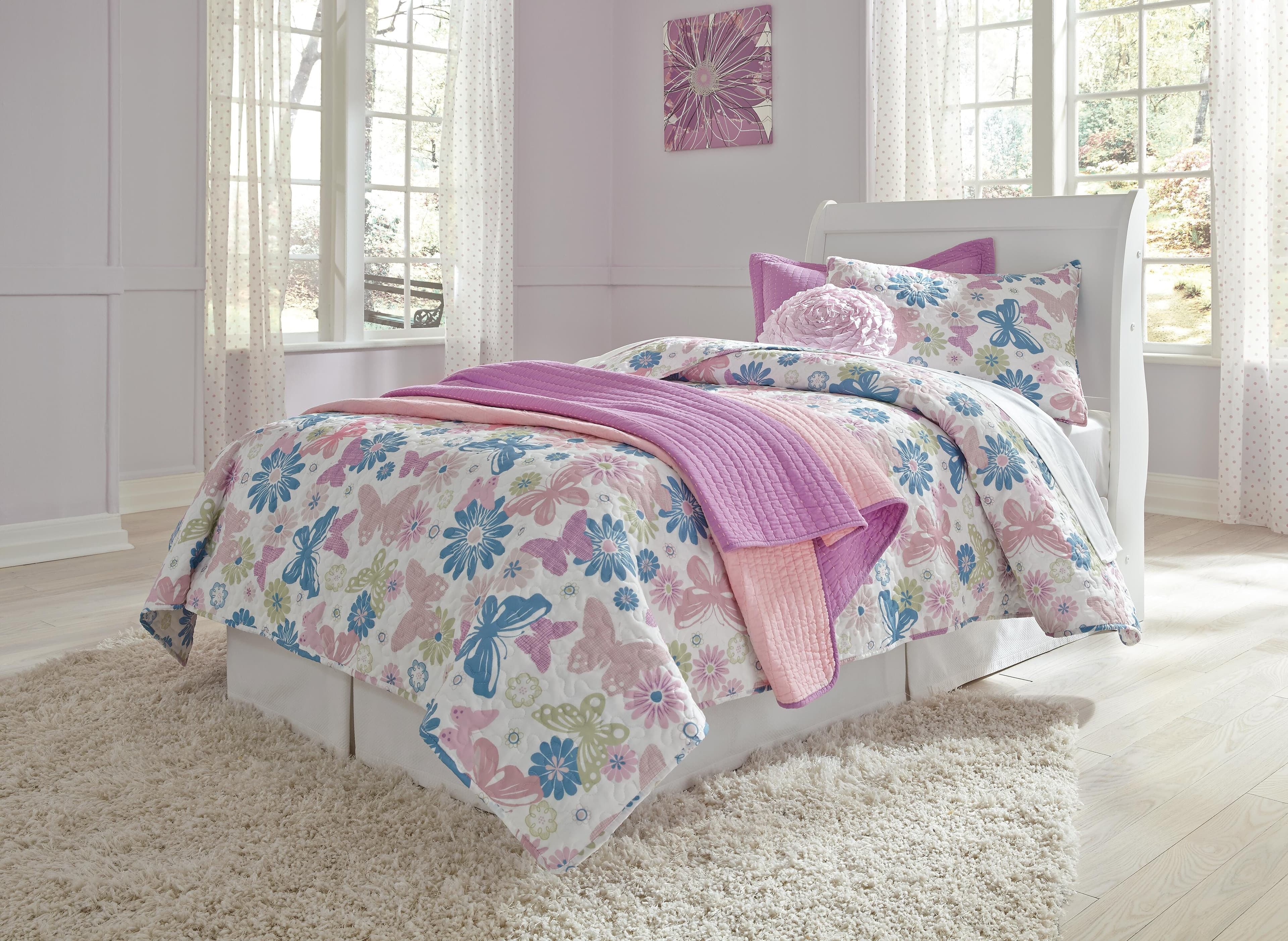 Anarasia Twin Sleigh Headboard — White — view 2