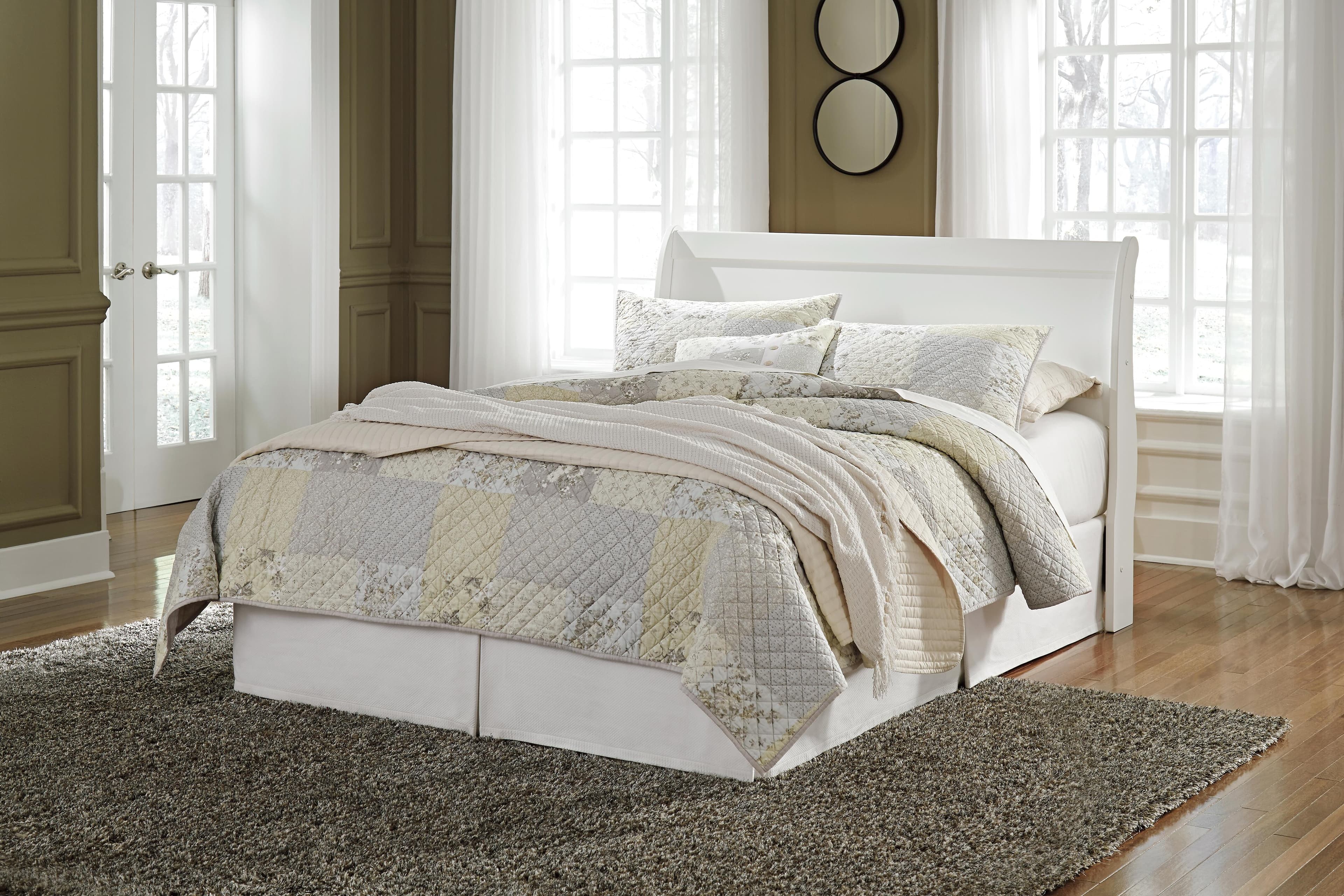 Anarasia Queen Sleigh Headboard — White — view 2
