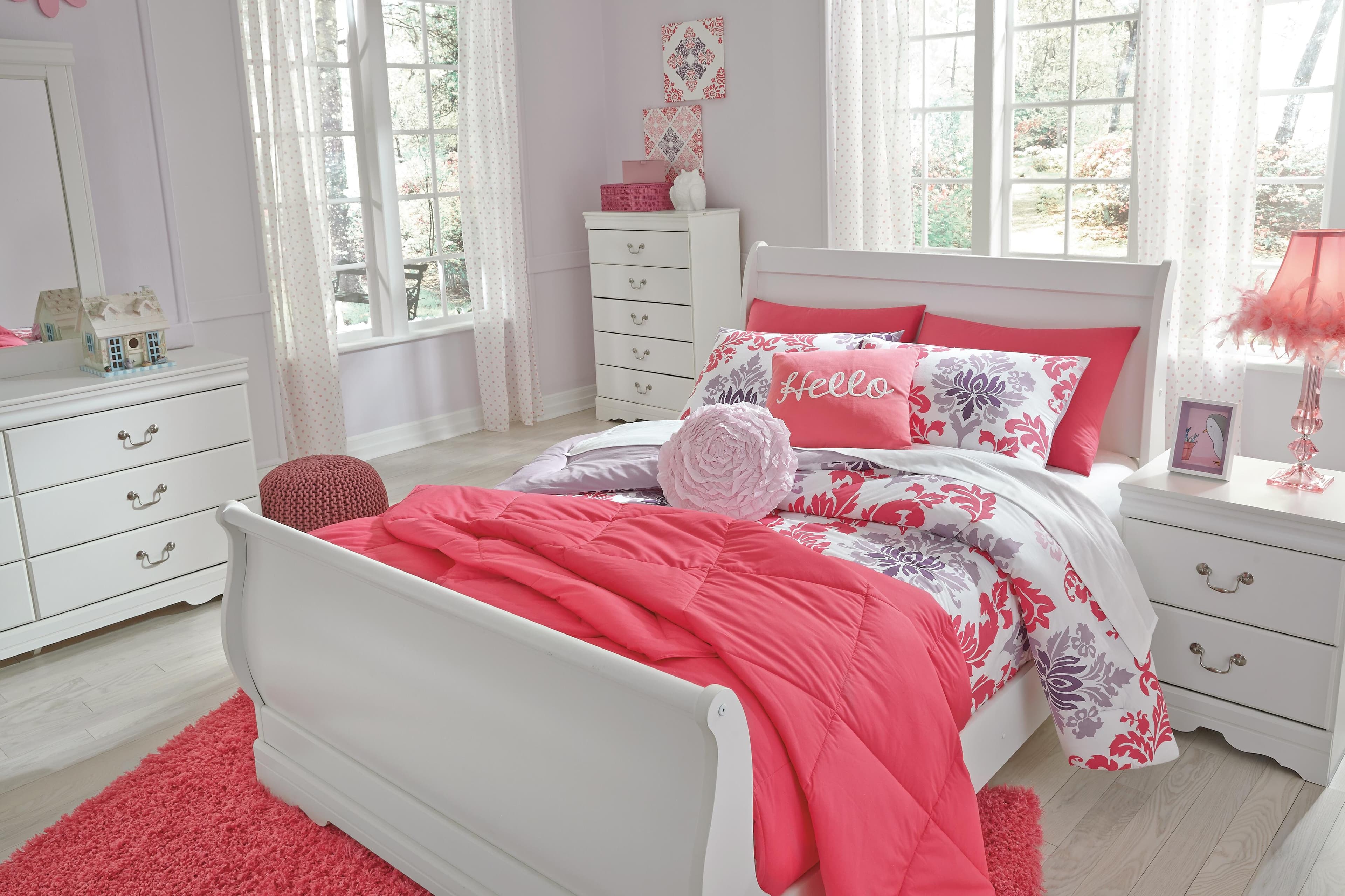 Anarasia Full Sleigh Headboard — White — view 4