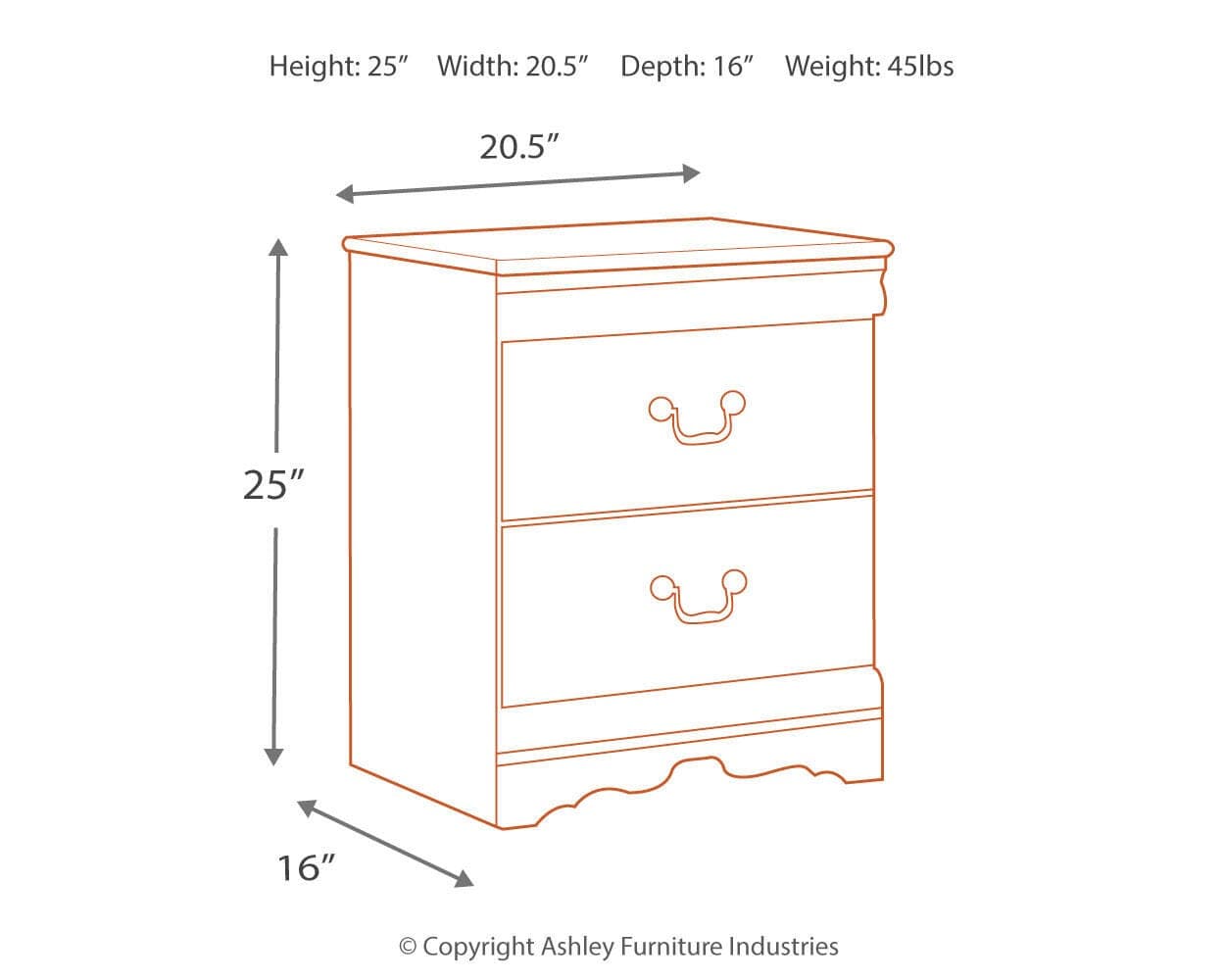 Anarasia Nightstand — White — view 4