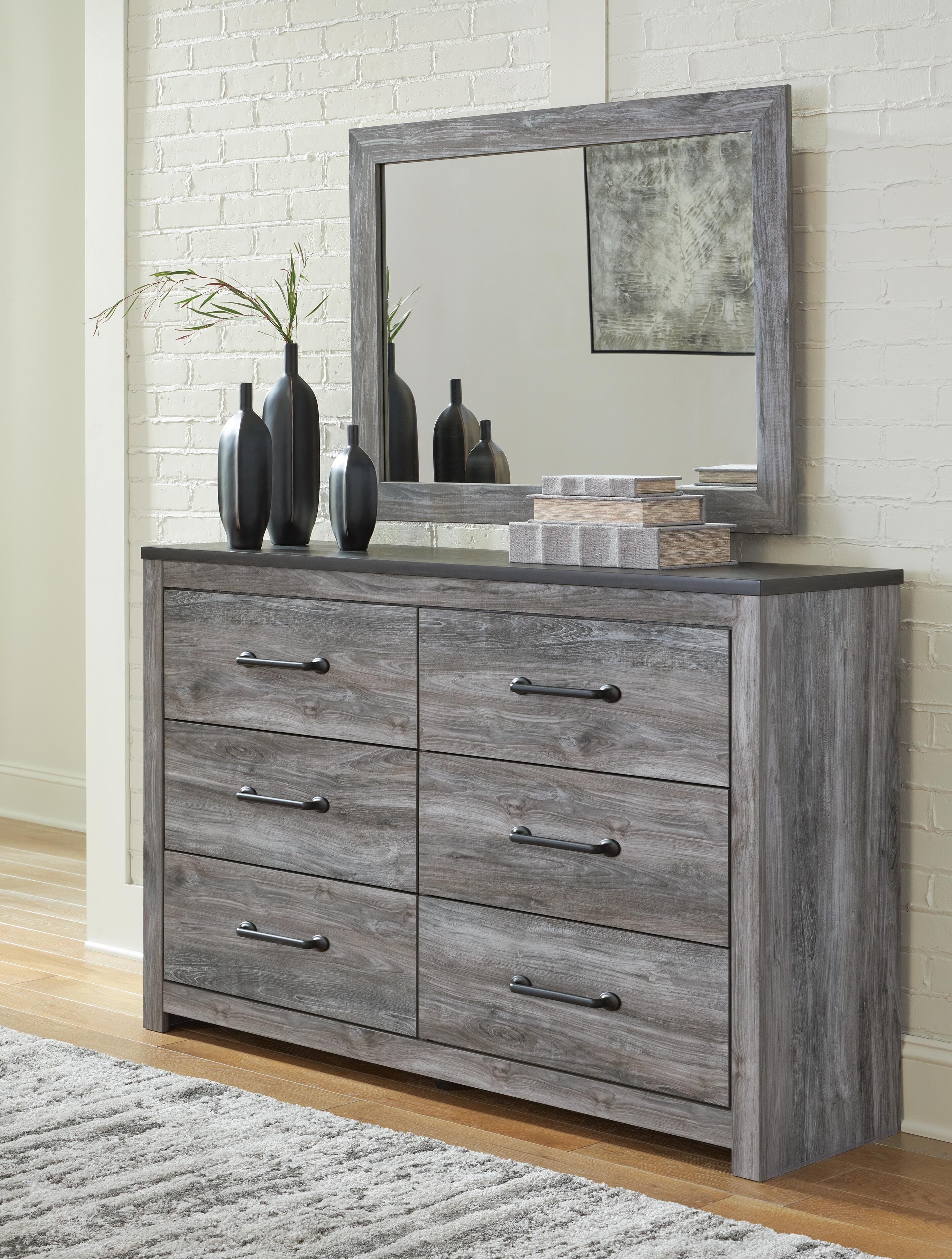 Bronyan Dresser and Mirror — Black/Gray — view 3