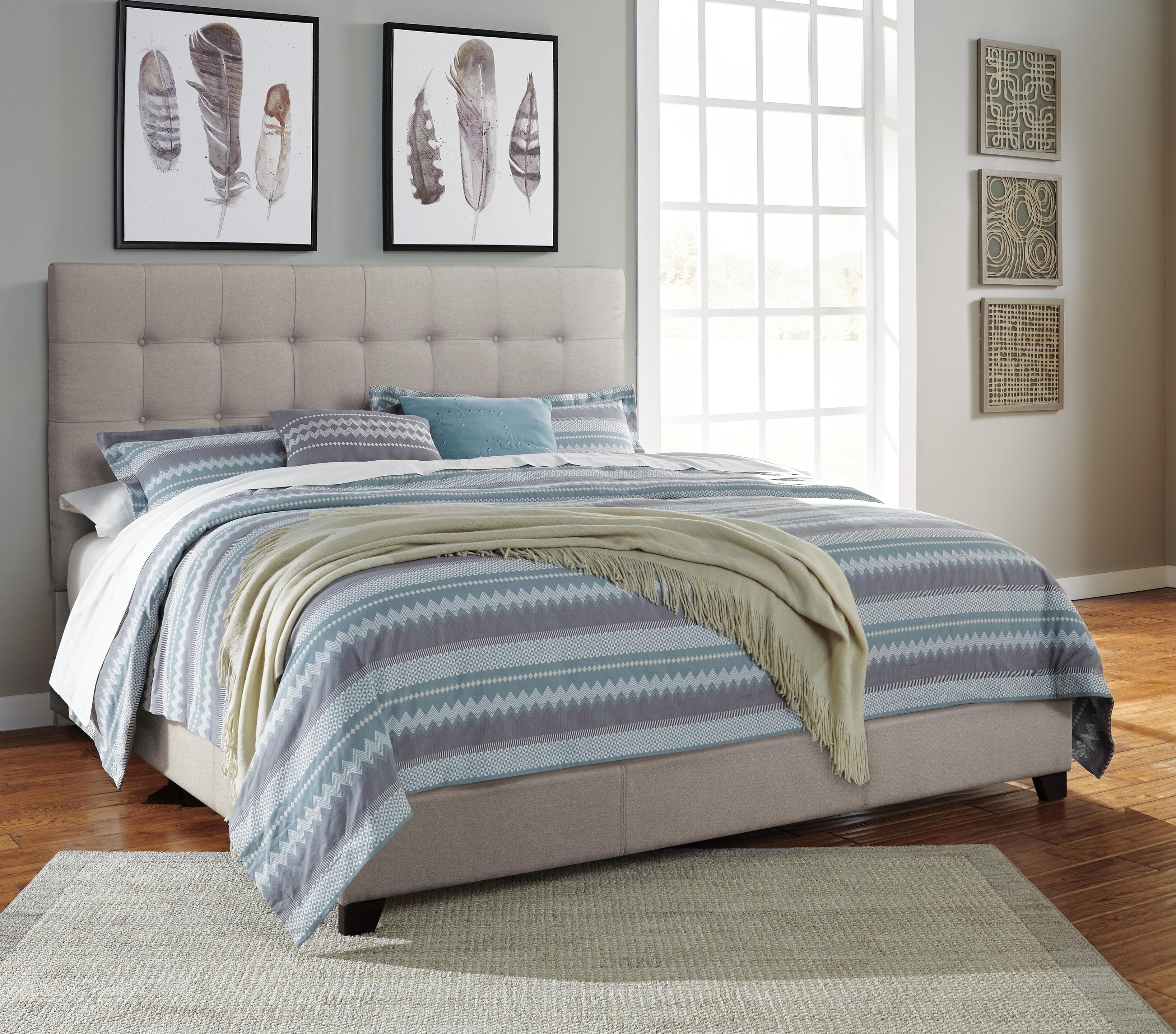 Dolante Queen Upholstered Bed — Brown/Beige — view 4