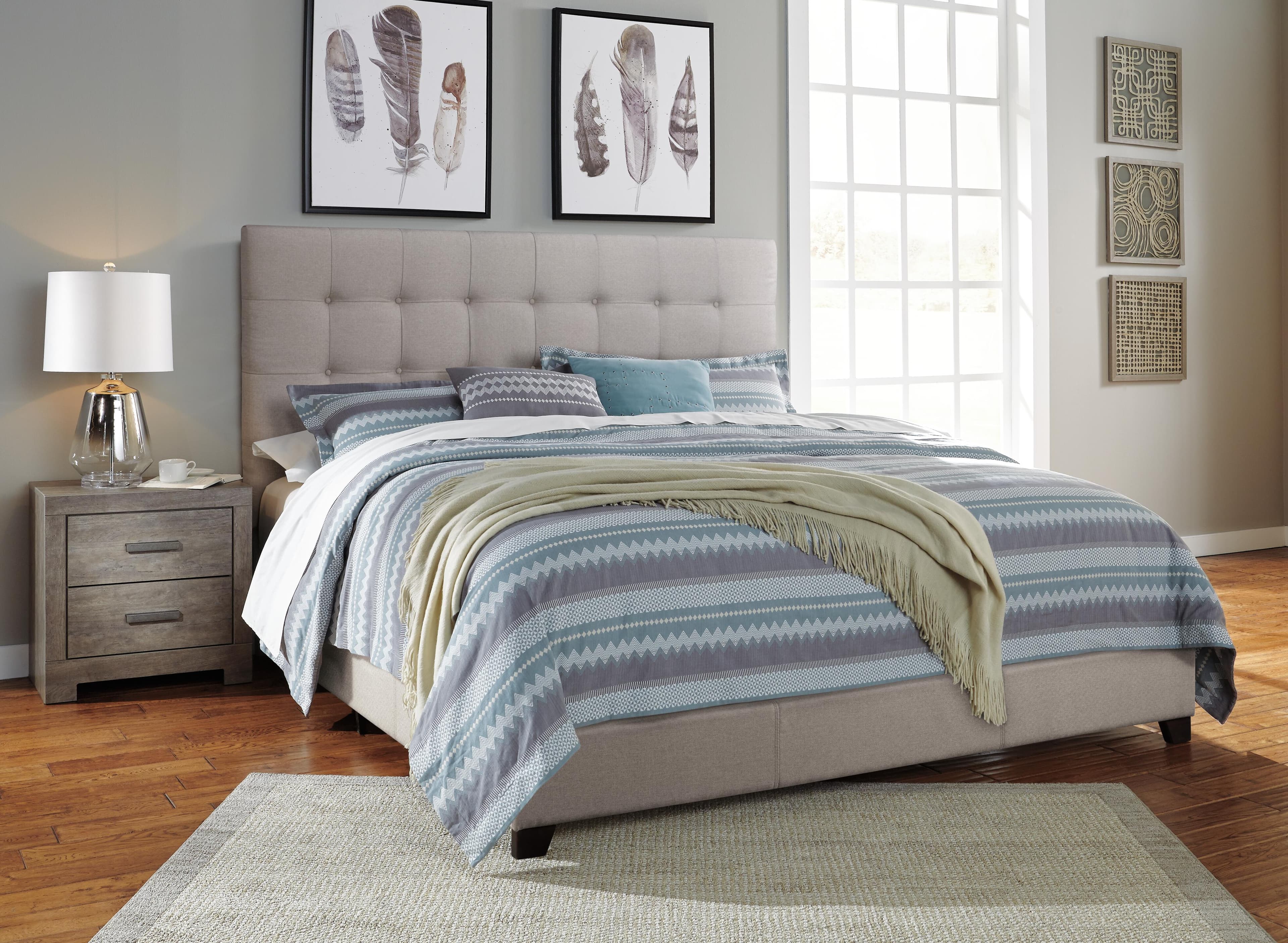 Dolante Queen Upholstered Bed — Brown/Beige — view 5