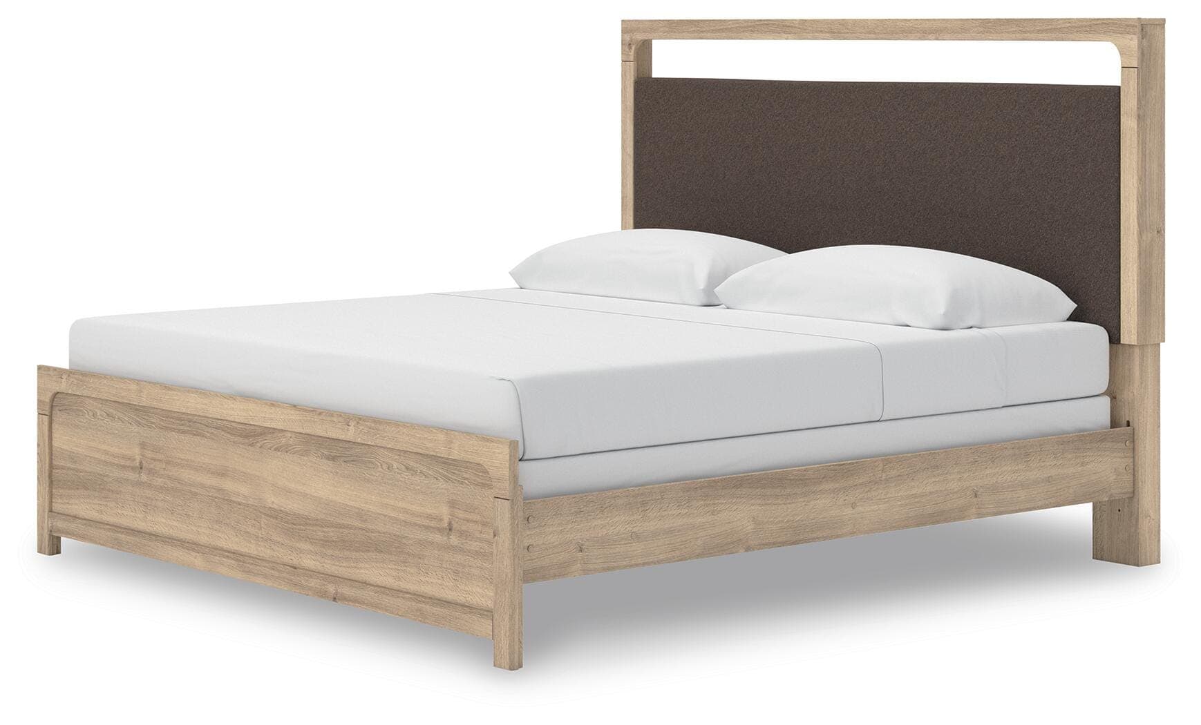 Hollymount King Upholstered Panel Bed — Tan — view 4