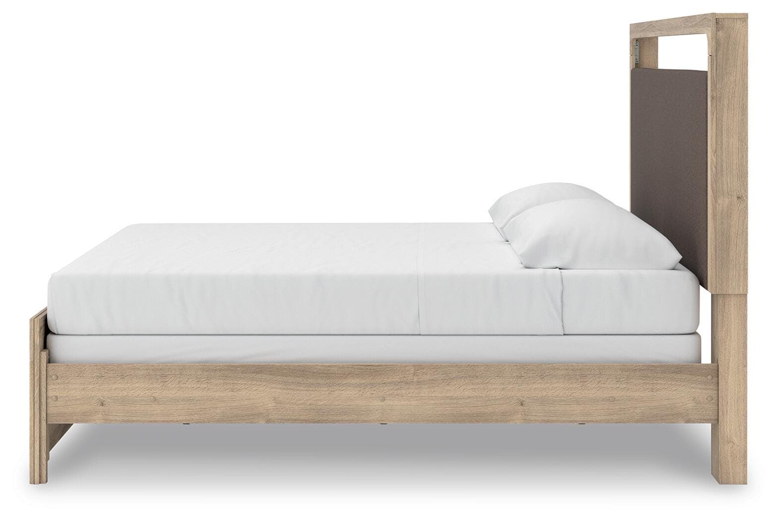 Hollymount King Upholstered Panel Bed — Tan — view 7