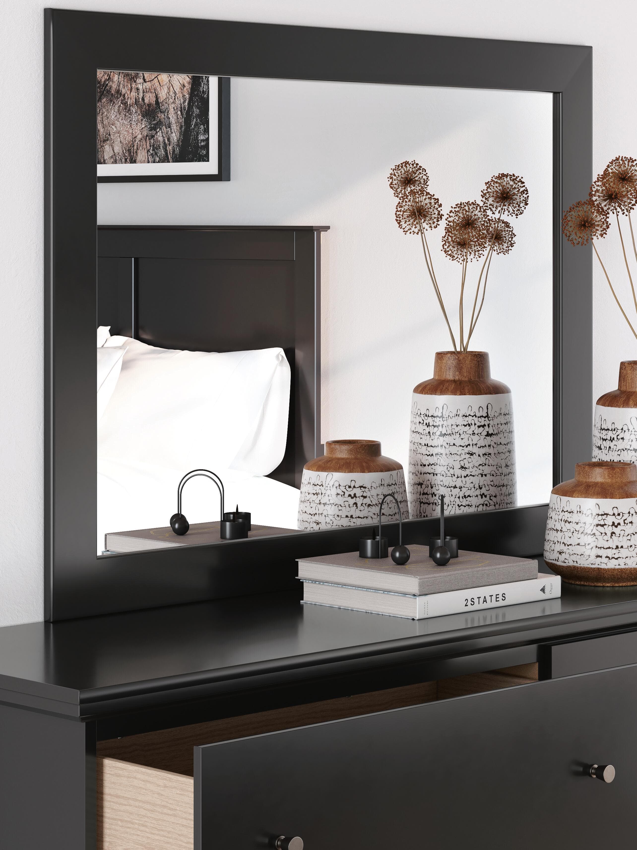 Maribel Bedroom Mirror — Black/Gray — view 5