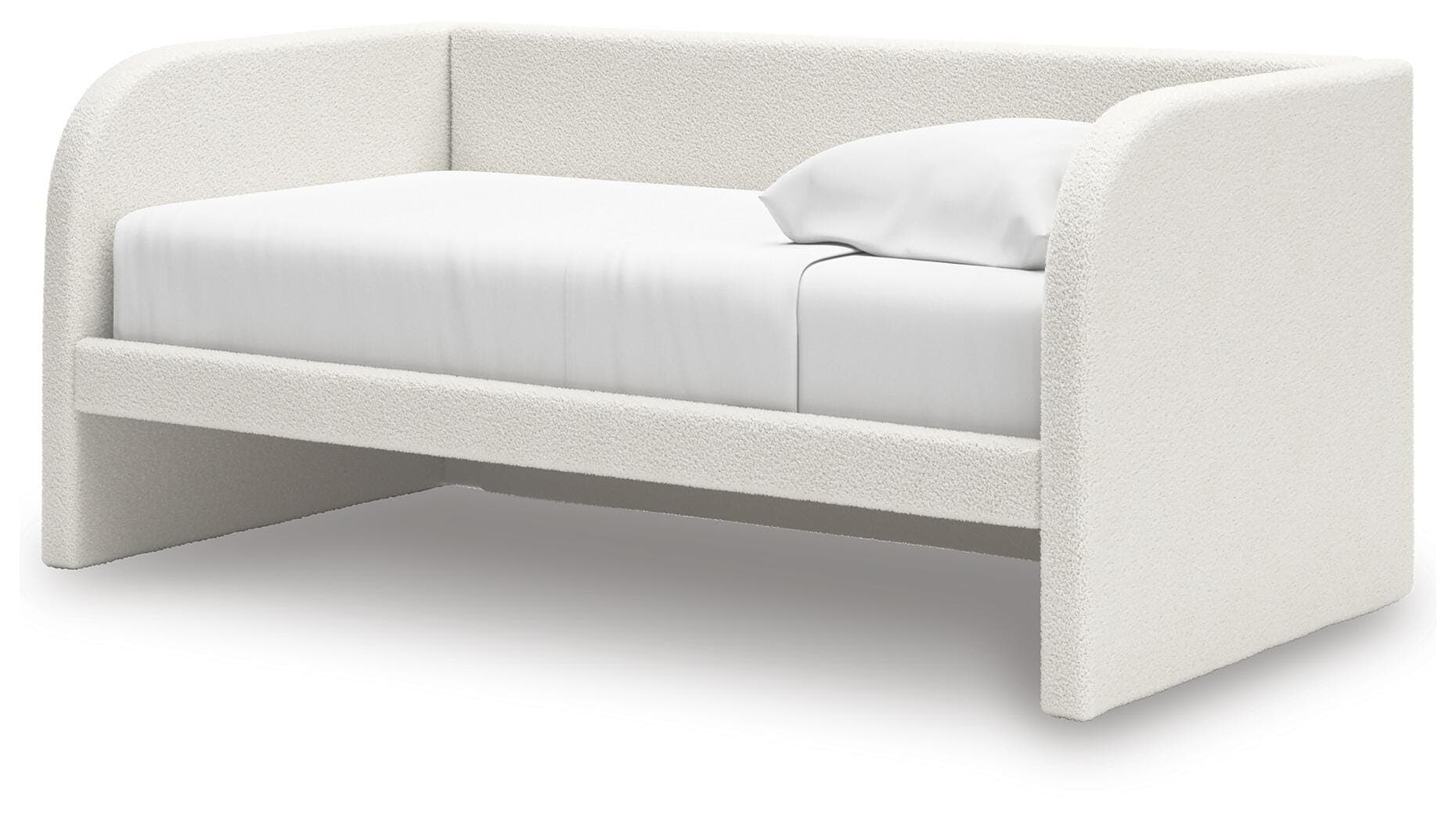 Shapella Twin Upholstered Day Bed — Brown/Beige & White — view 3