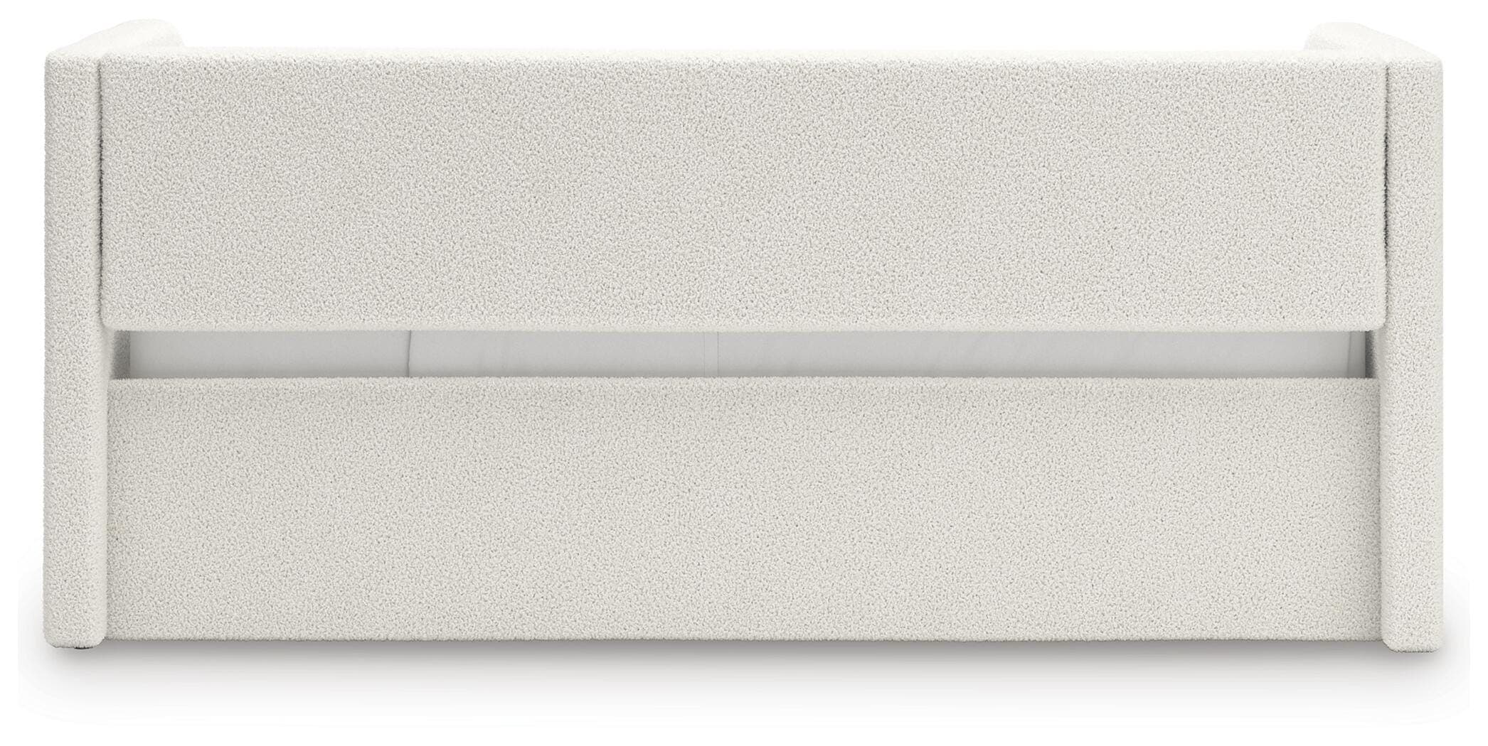 Shapella Twin Upholstered Day Bed — Brown/Beige & White — view 6