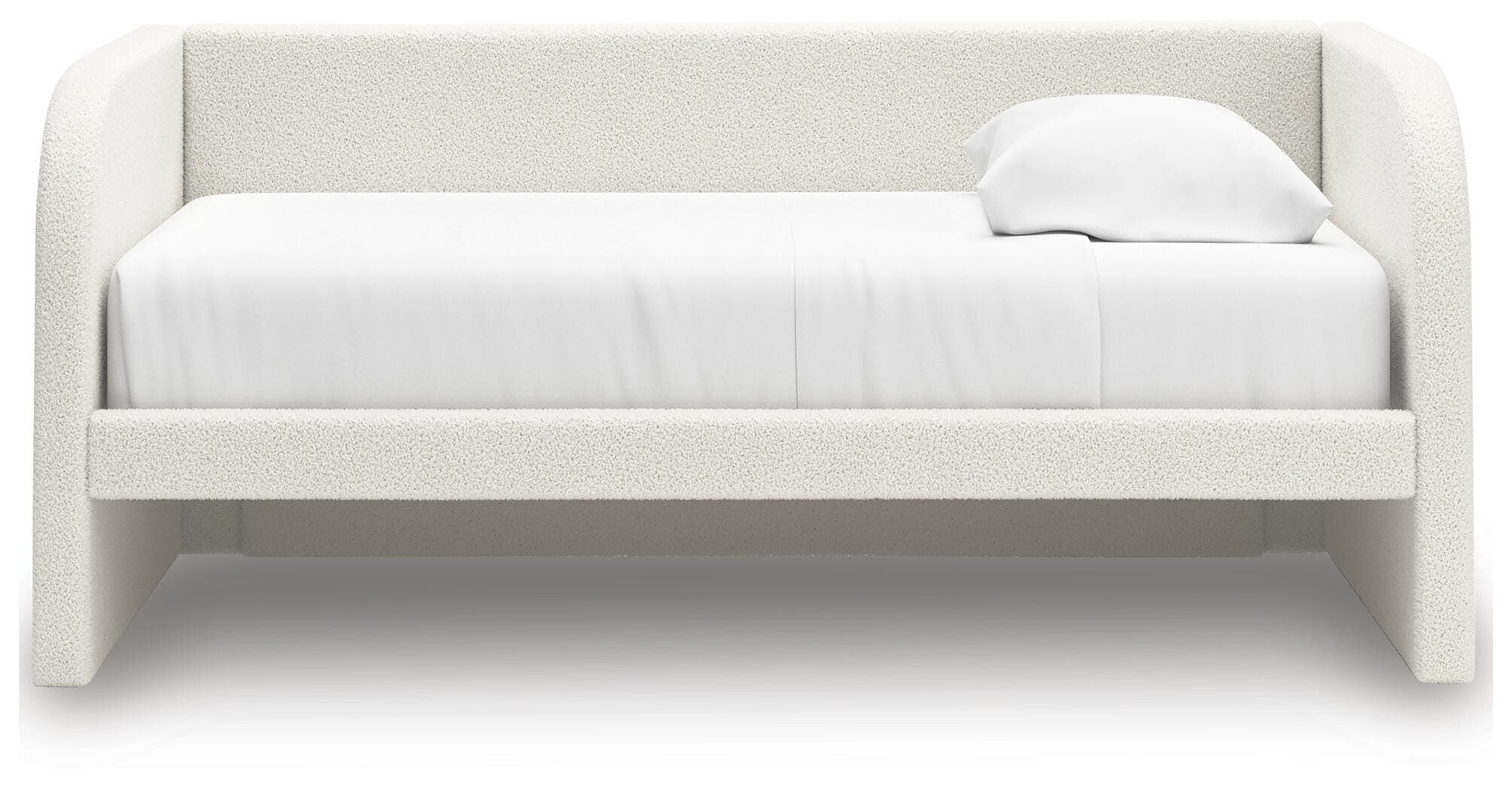 Shapella Twin Upholstered Day Bed — Brown/Beige & White — view 5