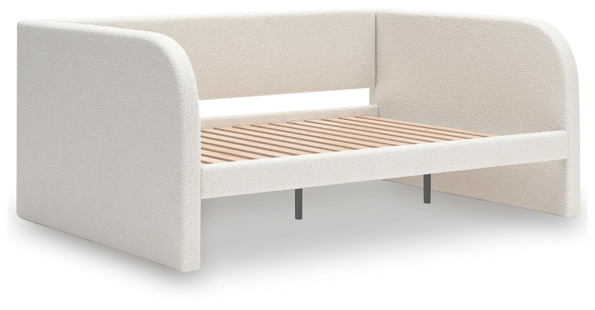 Shapella Full Upholstered Day Bed — Brown/Beige & White — view 4