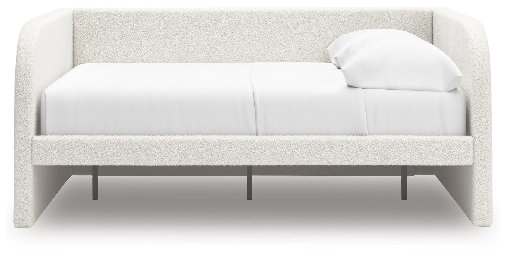Shapella Full Upholstered Day Bed — Brown/Beige & White — view 5
