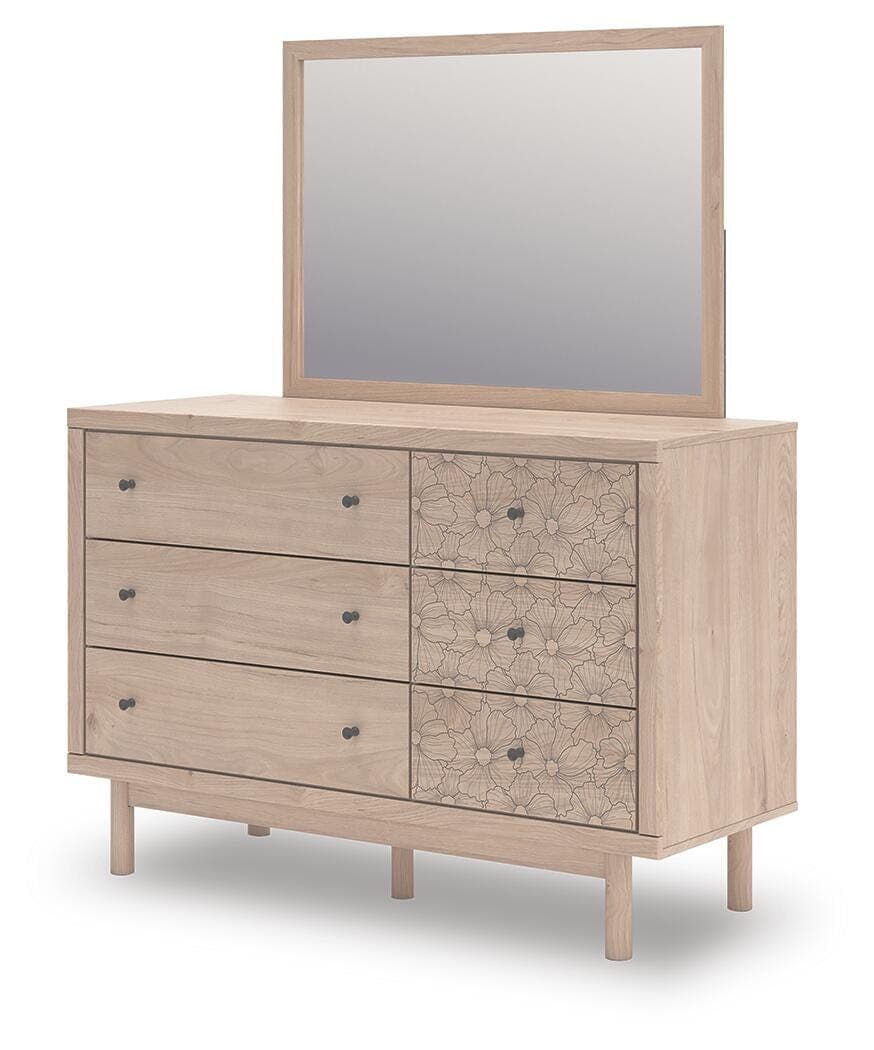 Shapella Dresser and Mirror — Brown/Beige — view 3