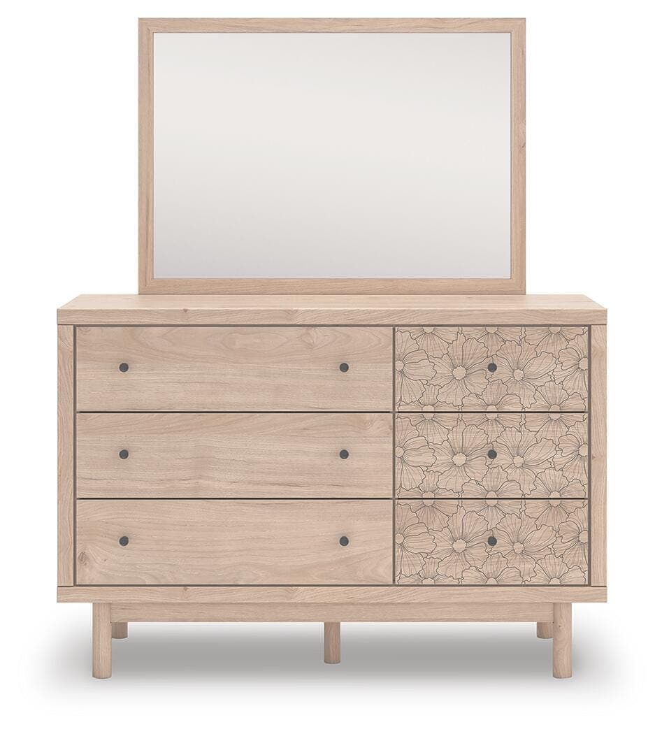 Shapella Dresser and Mirror — Brown/Beige — view 5