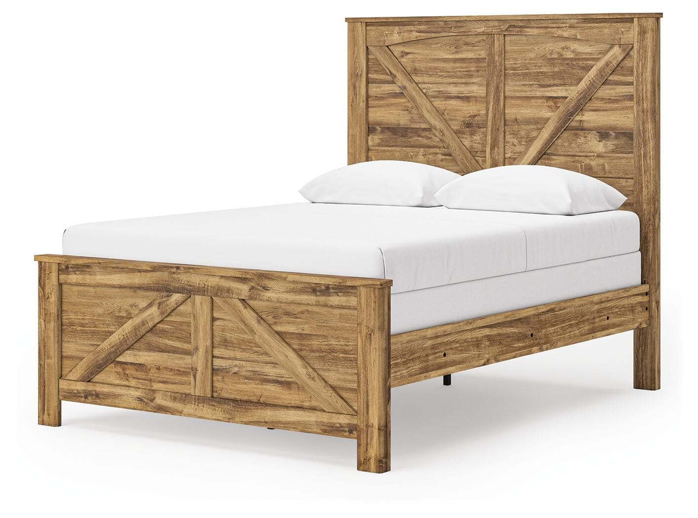 Branstony Queen Crossbuck Panel Bed — Brown — view 3
