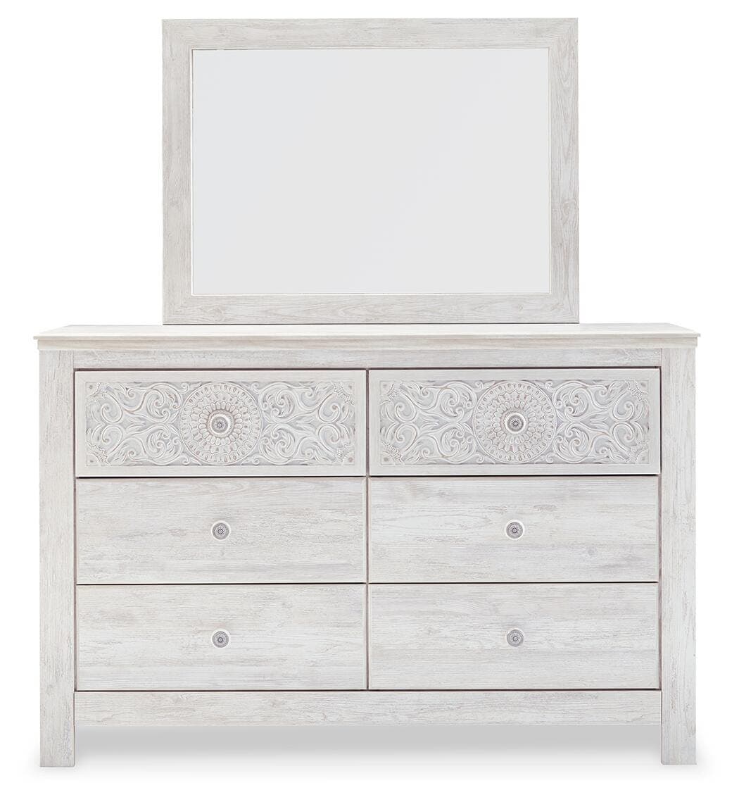 Paxberry Dresser and Mirror — White — view 3