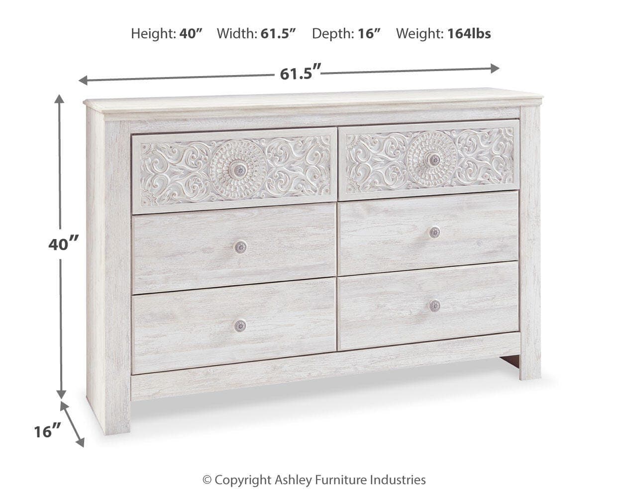 Paxberry Dresser — White — view 7