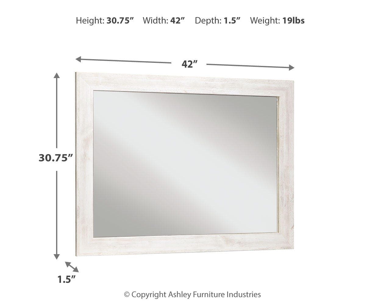 Paxberry Bedroom Mirror — White — view 3