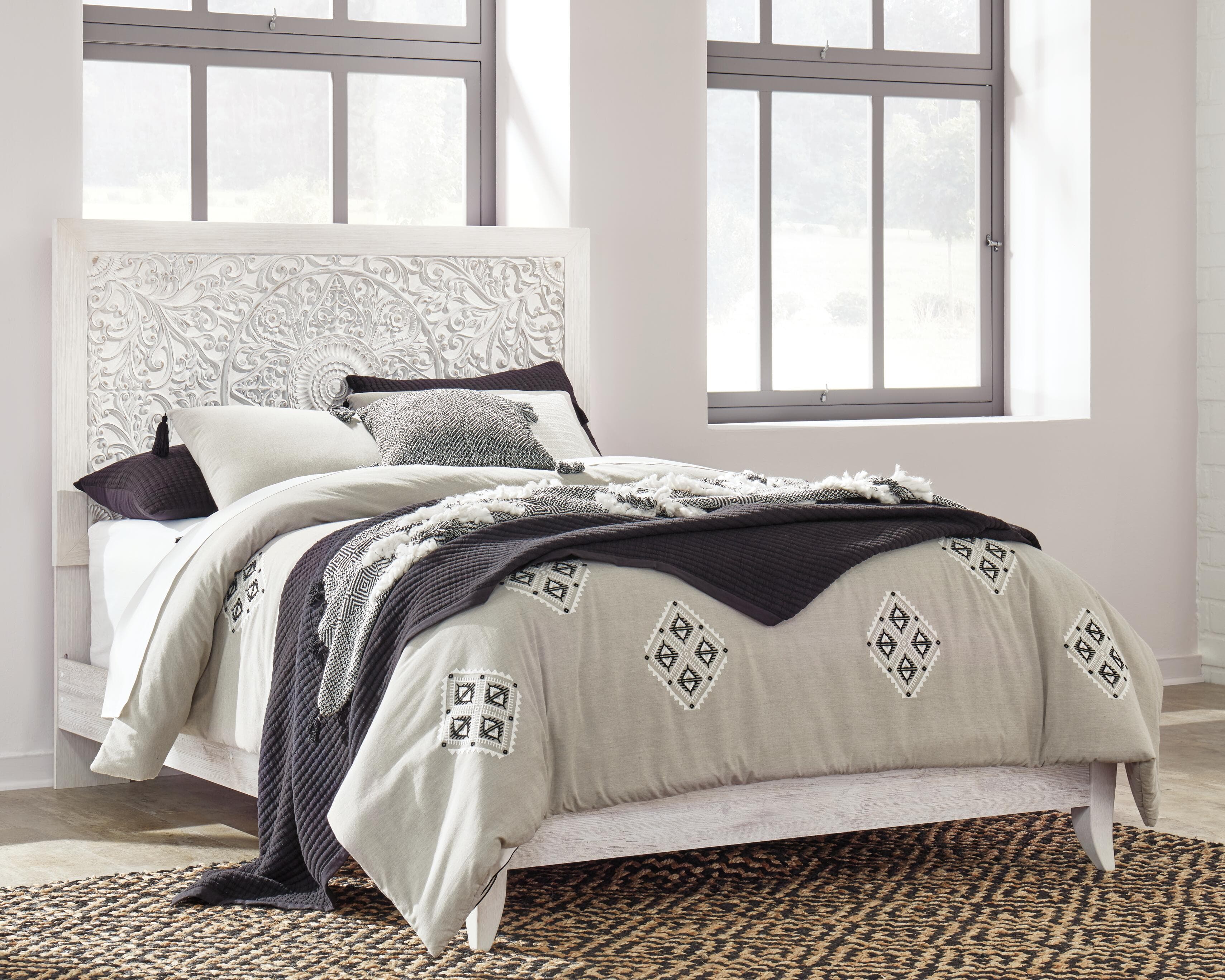 Paxberry Queen Panel Headboard — White — view 2
