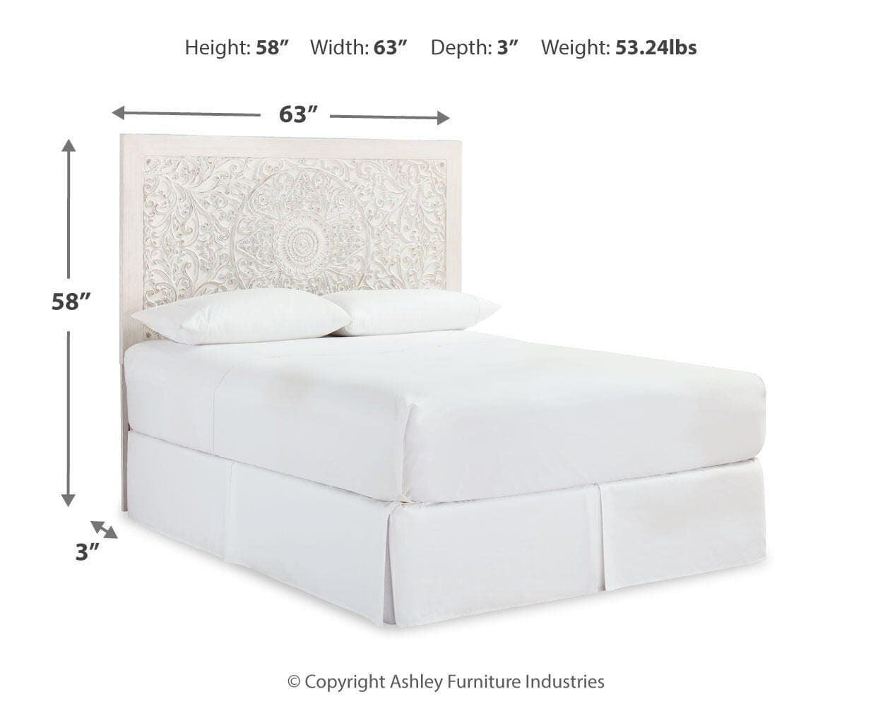 Paxberry Queen Panel Headboard — White — view 4