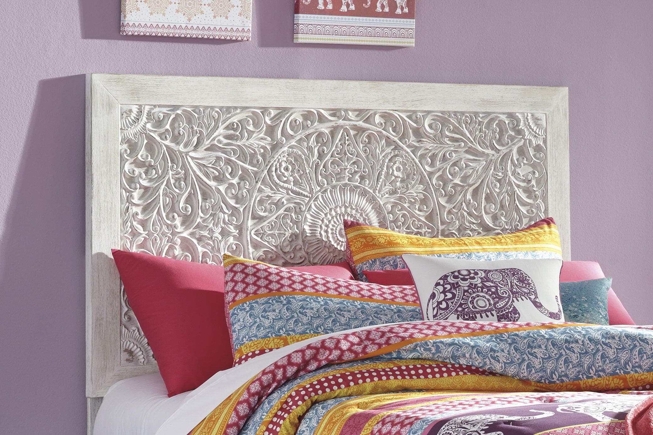 Paxberry Twin Panel Headboard — White — view 2