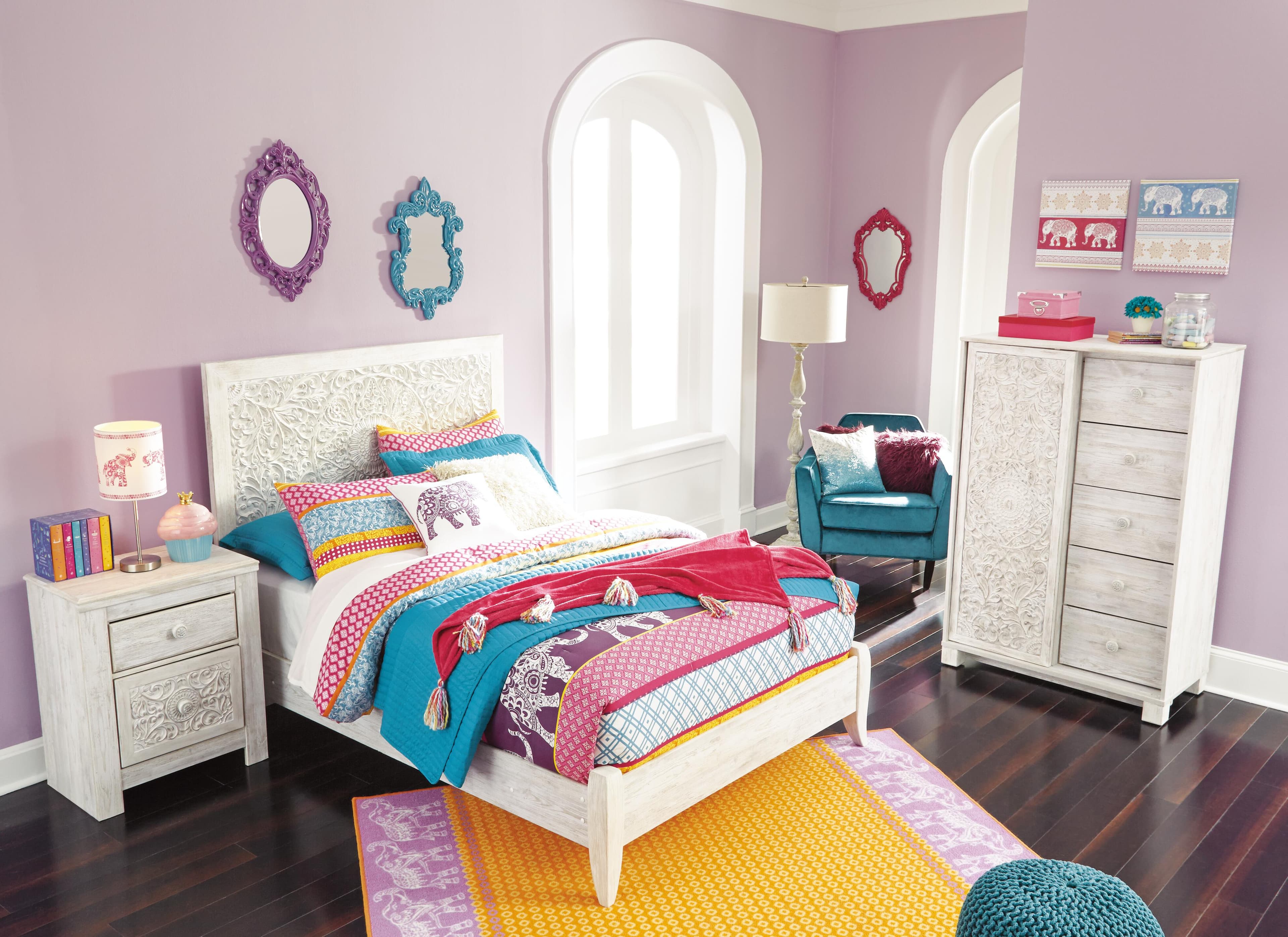 Paxberry Twin Panel Headboard — White — view 4