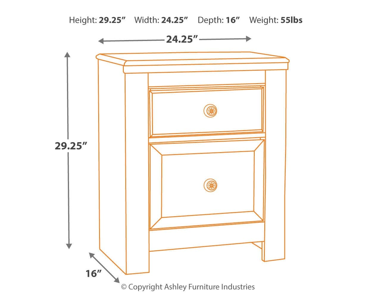 Paxberry Nightstand — White — view 4