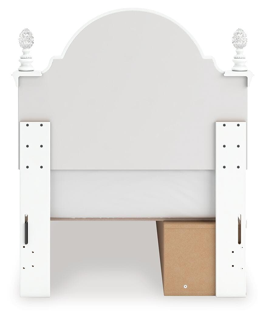 Maylilly Twin Upholstered Panel Storage Bed — White — view 8