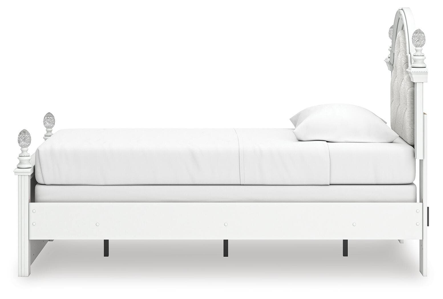 Maylilly Twin Upholstered Panel Bed — White — view 8