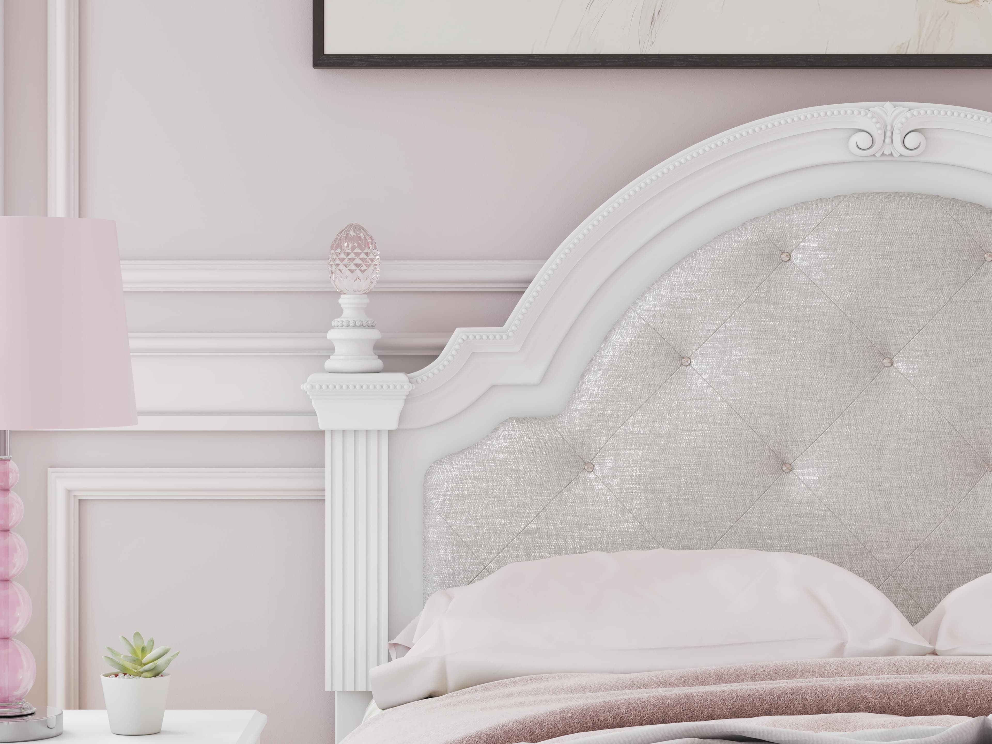 Maylilly Full Upholstered Panel Headboard — White — view 4