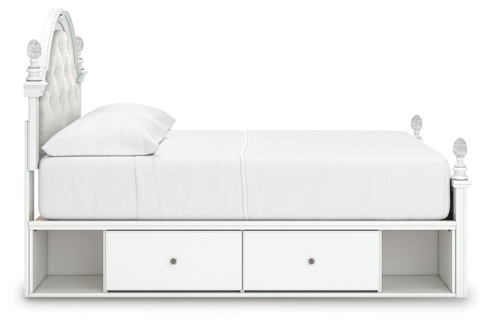 Maylilly Full Upholstered Panel Storage Bed — White — view 7