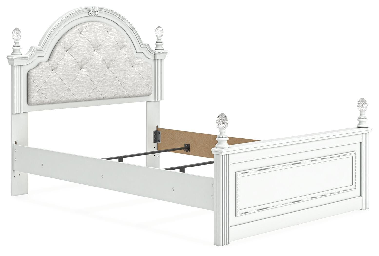Maylilly Full Upholstered Panel Bed — White — view 3
