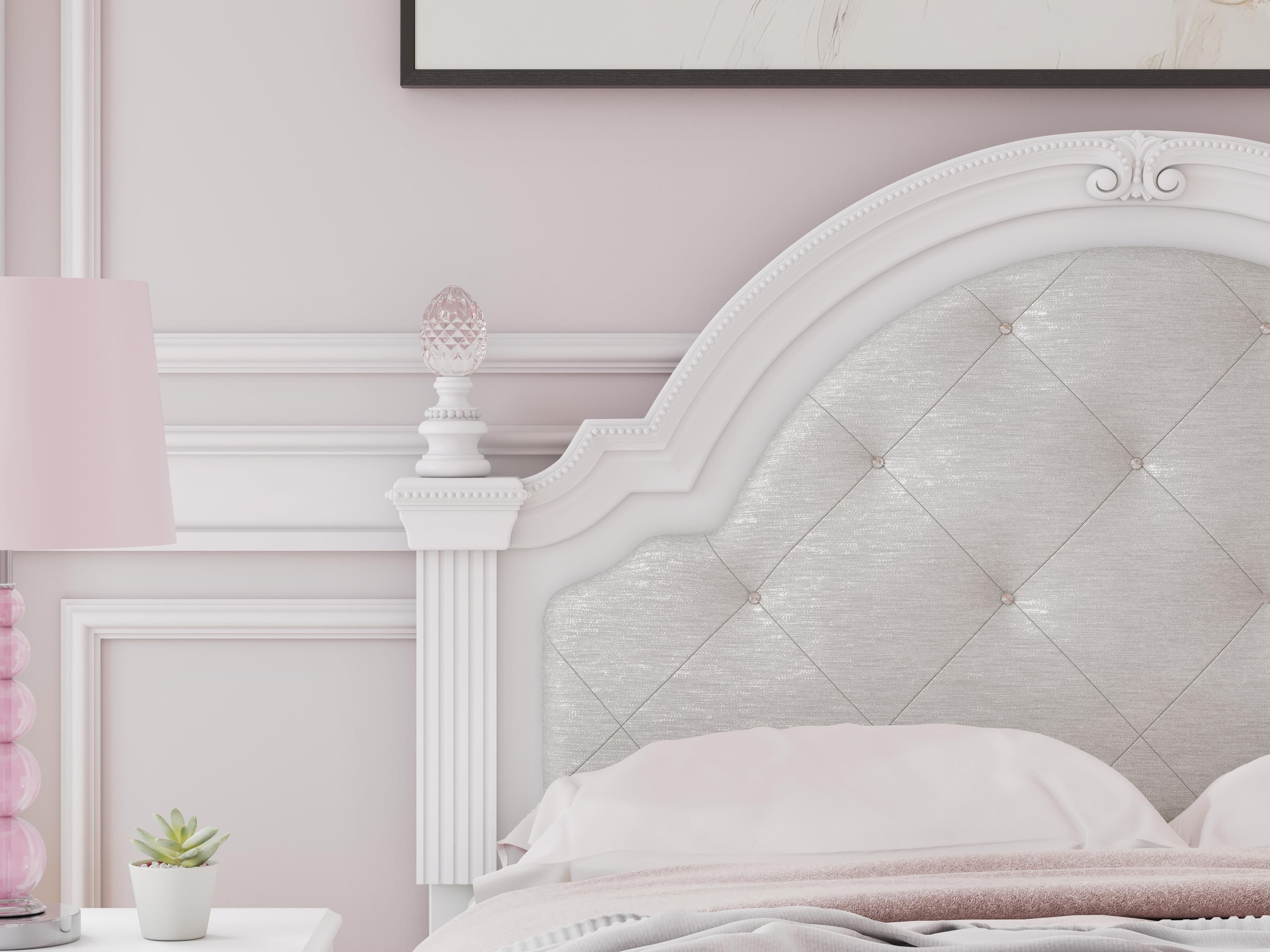 Maylilly Full Upholstered Panel Headboard — White — view 2