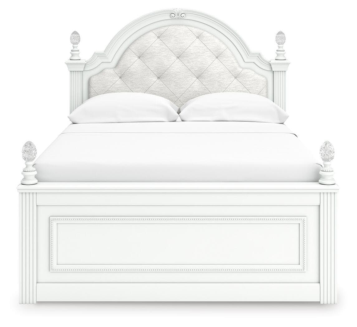 Maylilly Full Upholstered Panel Bed — White — view 4