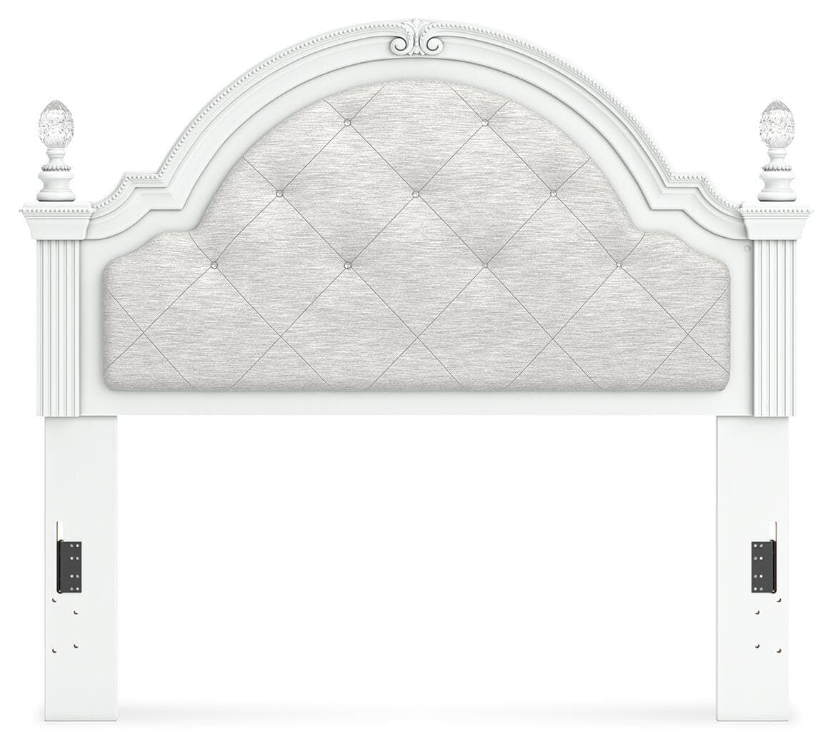Maylilly Full Upholstered Panel Headboard — White — view 3