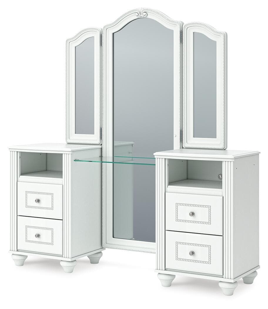 Maylilly Vanity with Mirror — White — view 3