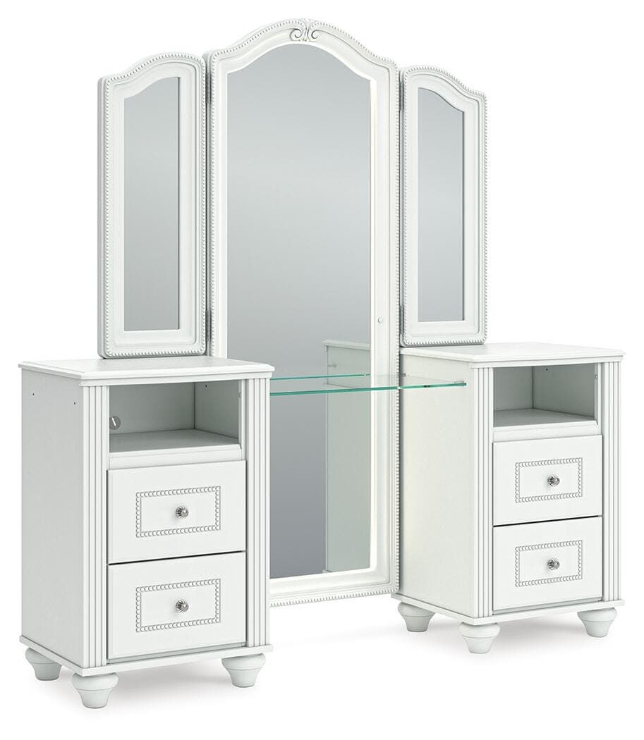 Maylilly Vanity with Mirror — White — view 4