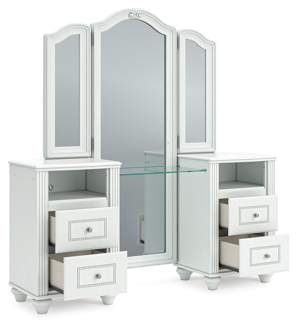 Maylilly Vanity with Mirror — White — view 5