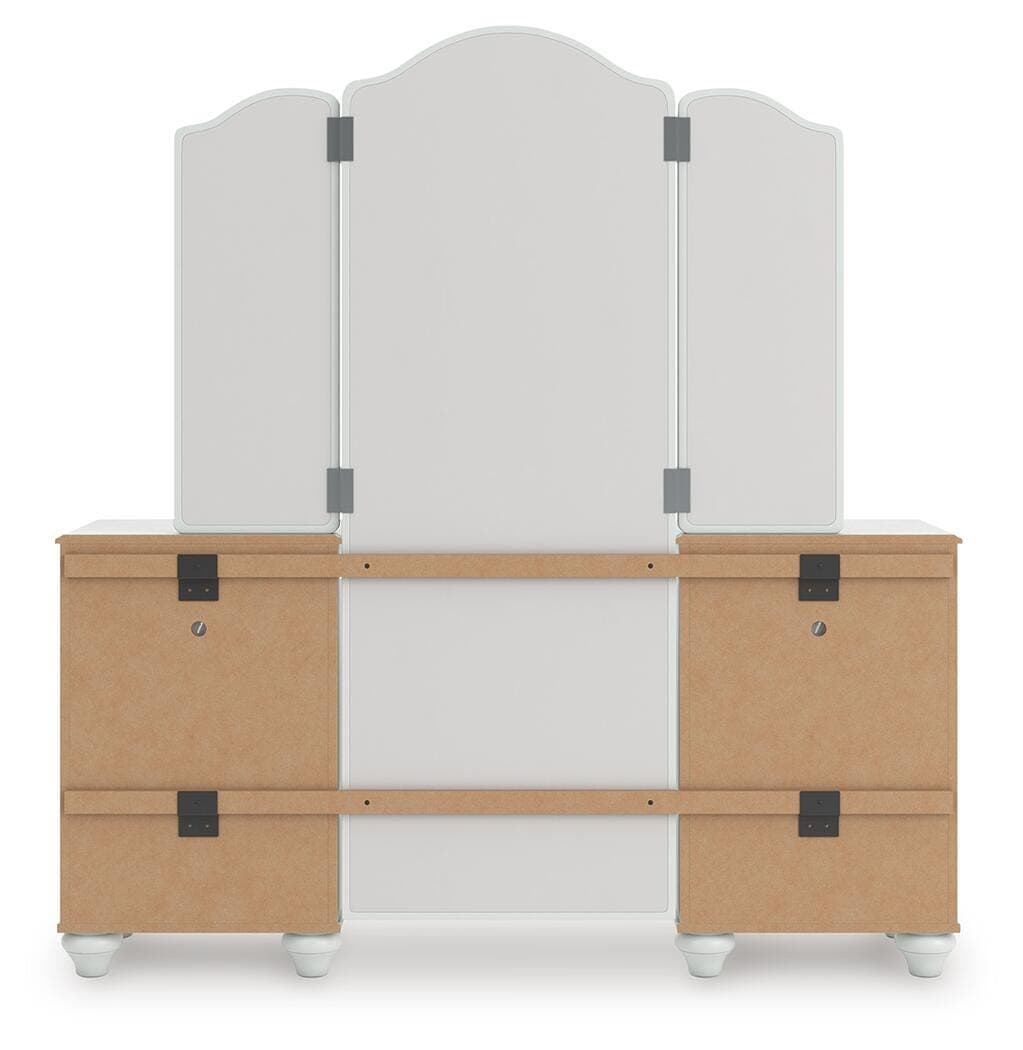 Maylilly Vanity with Mirror — White — view 6