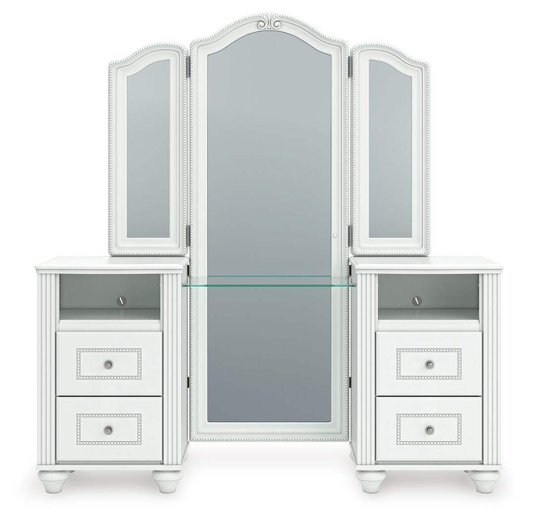Maylilly Vanity with Mirror — White — view 7