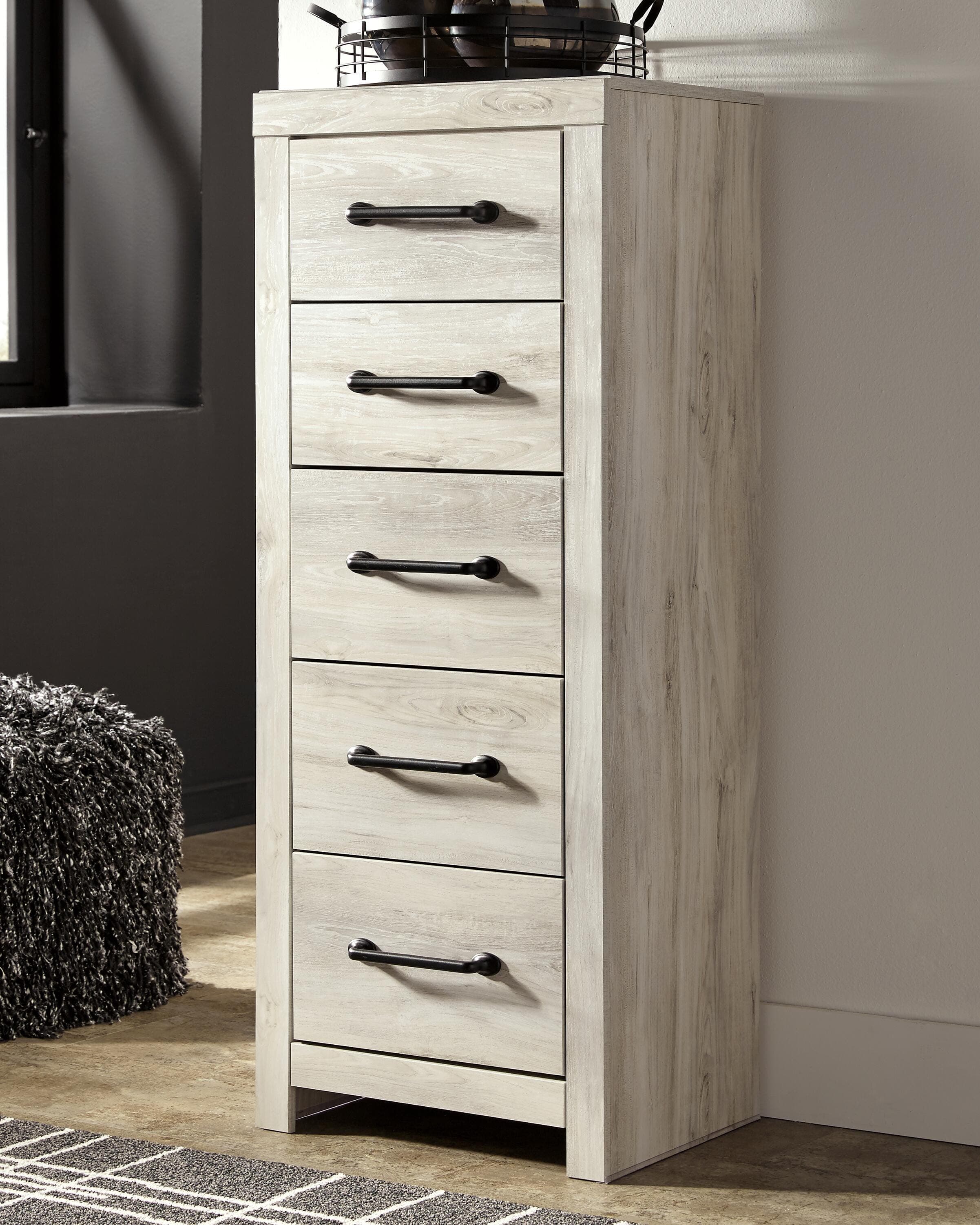 Cambeck Narrow Chest of Drawers — White — view 2