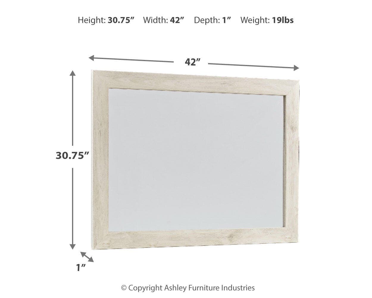 Cambeck Bedroom Mirror — White — view 3