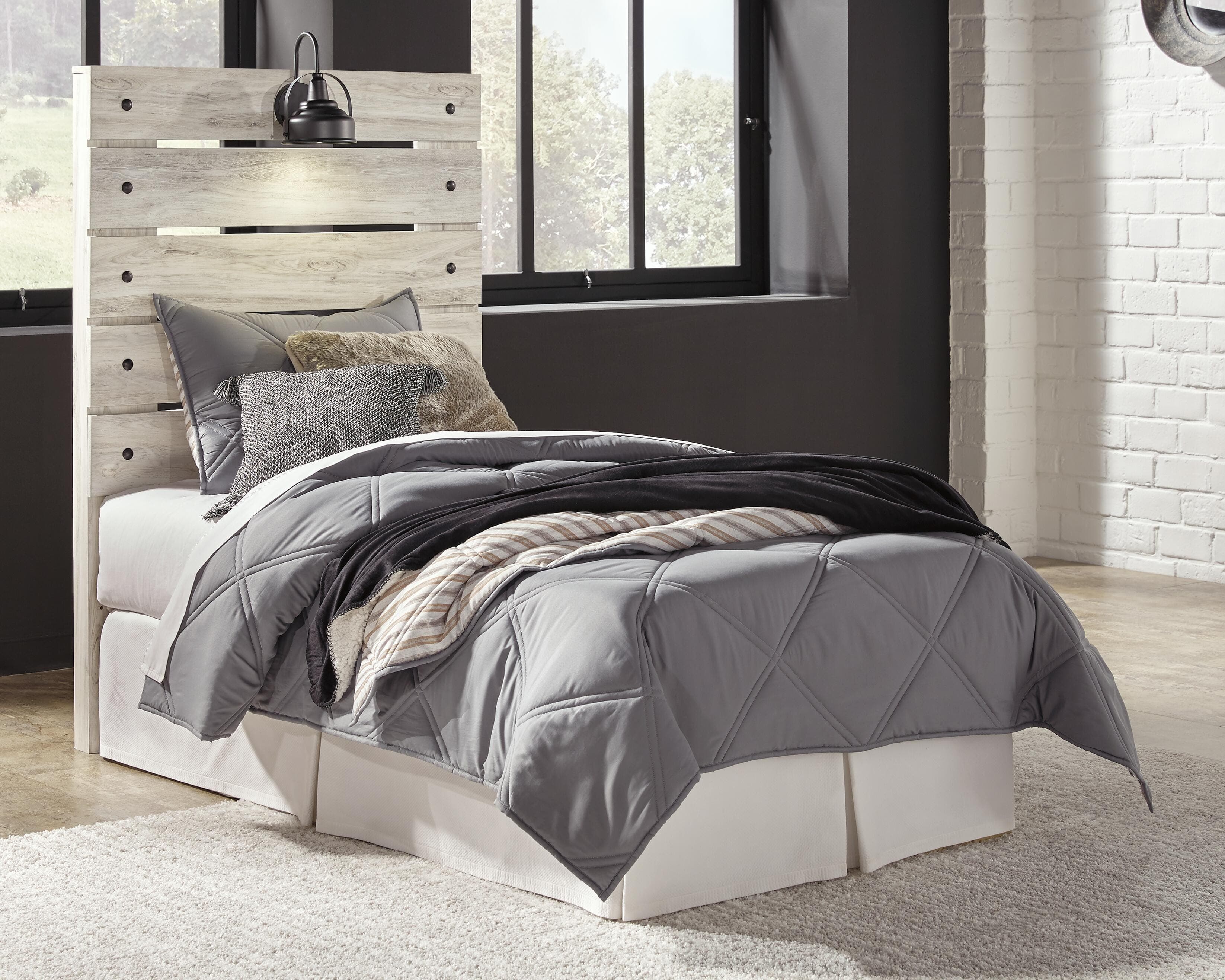 Cambeck Twin Panel Headboard — White — view 2